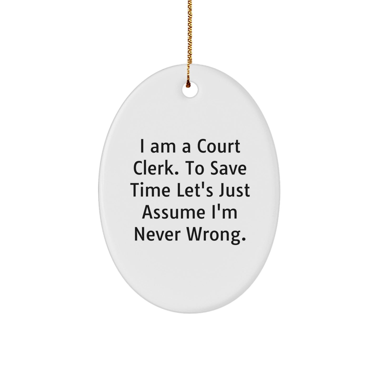 Court Clerk Keepsake Christmas Ornament for Him Office Hero Holiday Gift - Image 1
