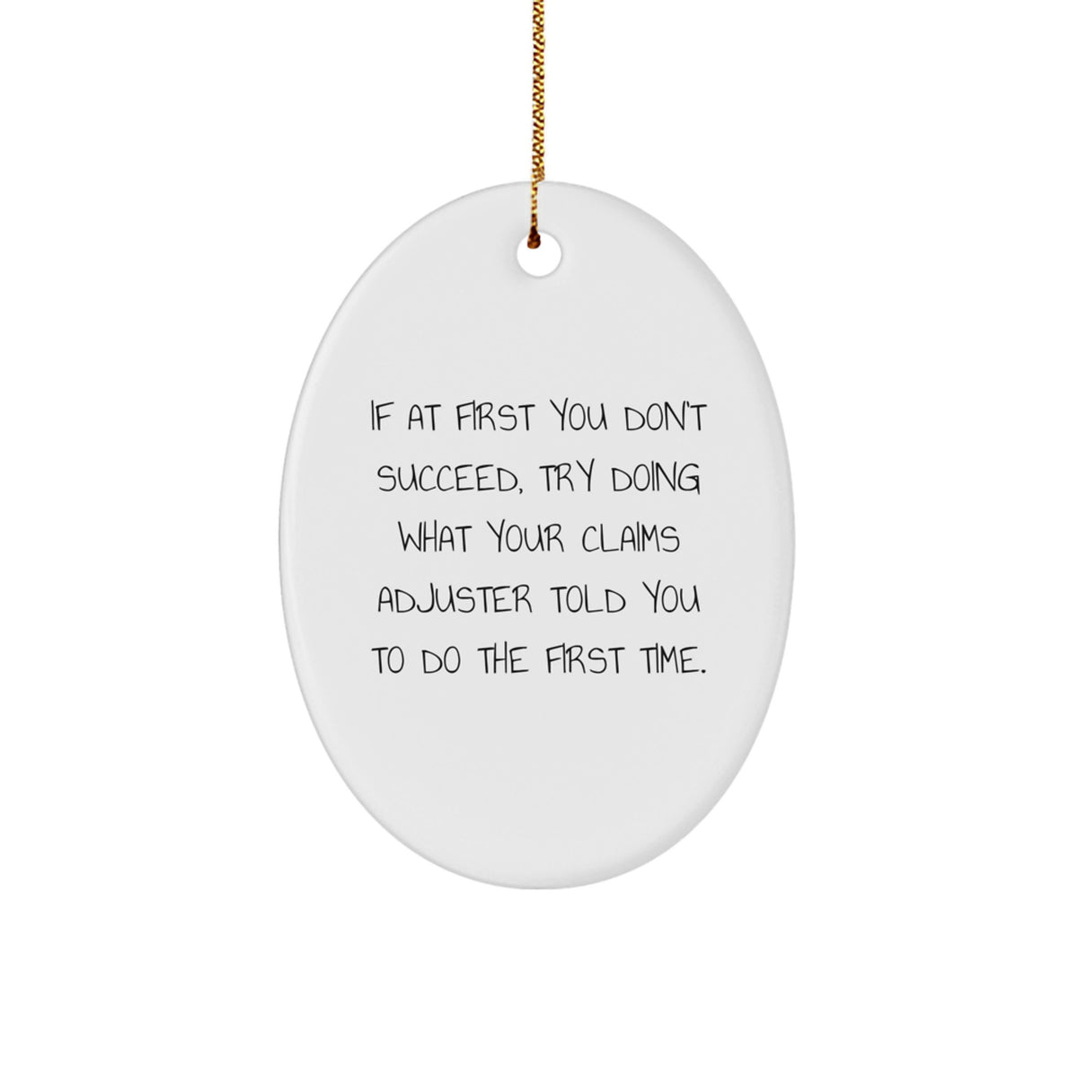 Claims Adjuster Favorite Oval Christmas Ornament for Kids Gift - Image 1