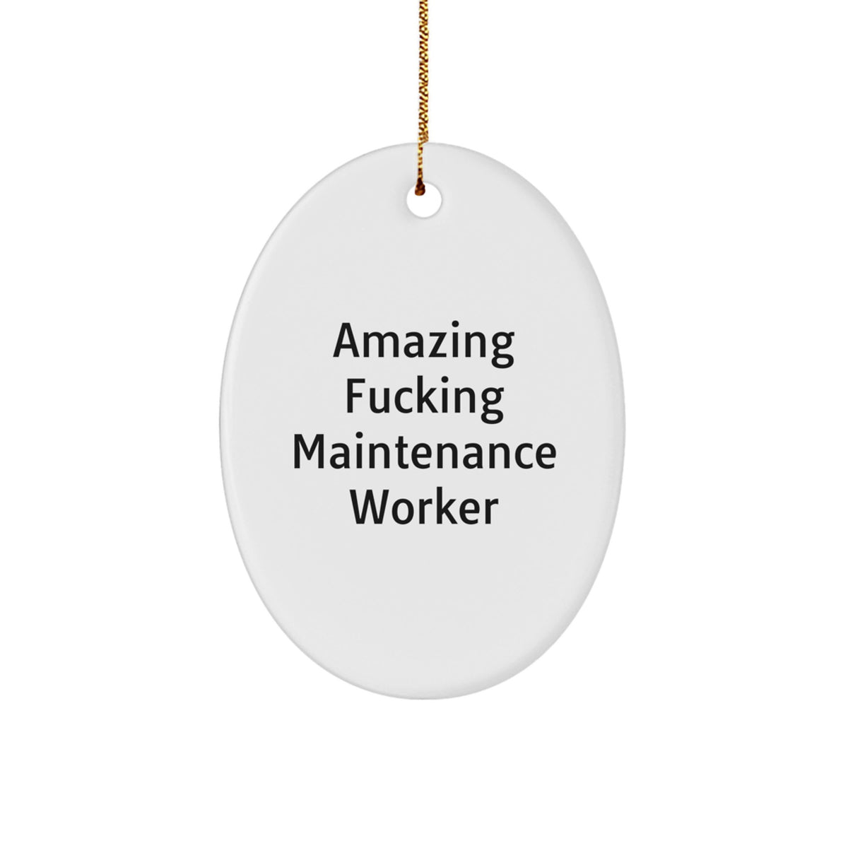 Christmas Gift for Her Maintenance Worker Oval Ornament Present - Image 1