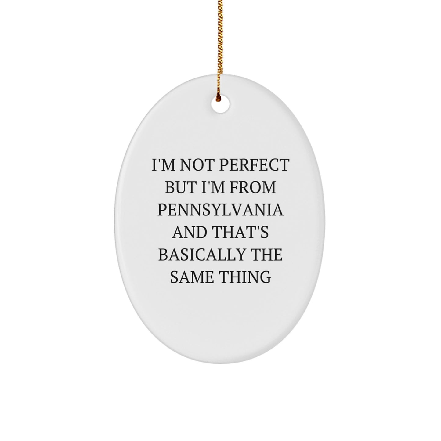 Pennsylvania Oval Ornament, Funny Gift from Friends for Family, Christmas Unique Gifts - Image 1