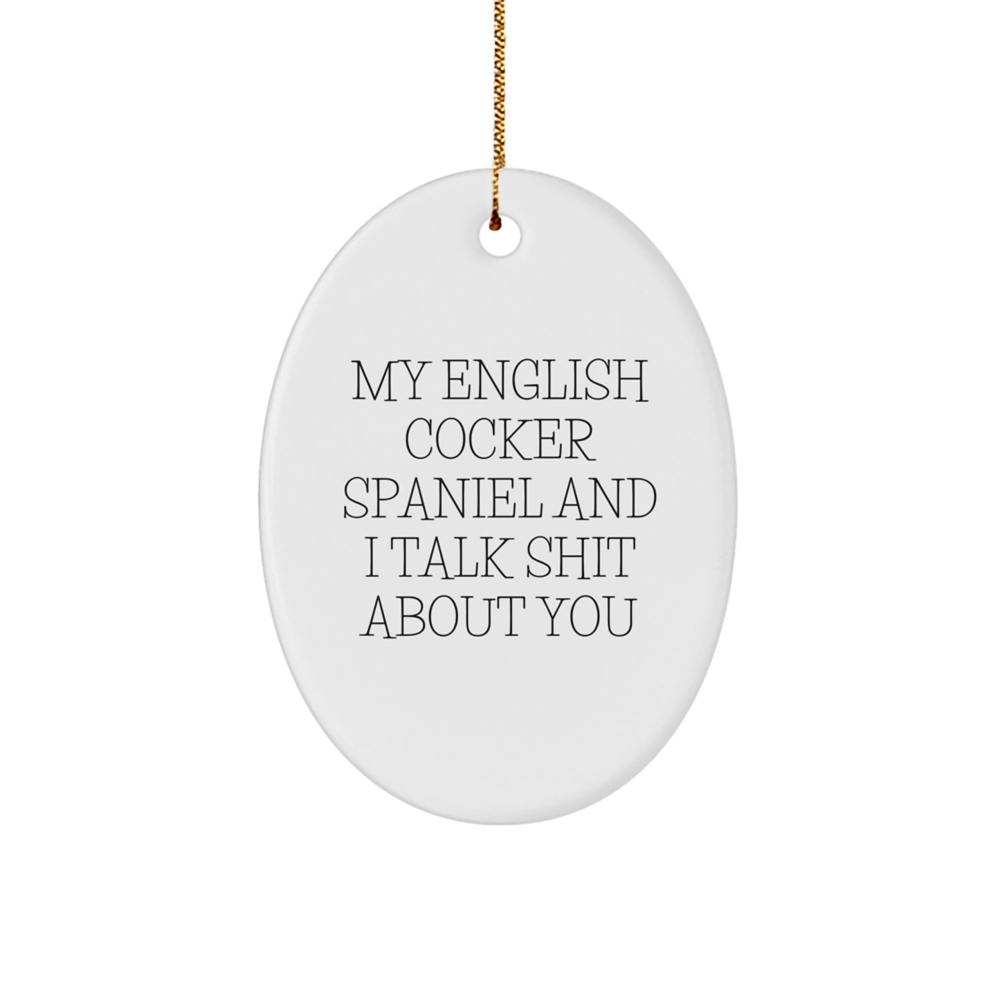 Funny English Cocker Spaniel Dog Oval Ornament Gifts from Friends for Family Christmas Unique - Image 1