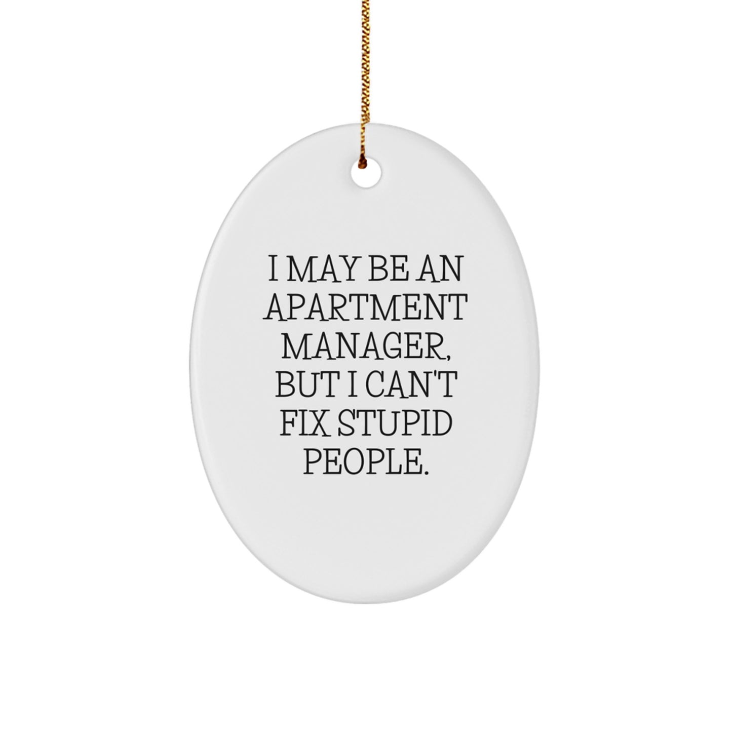 Funny Apartment Manager Christmas Unique Gifts for Men from Friends - Oval Ornament - Image 1