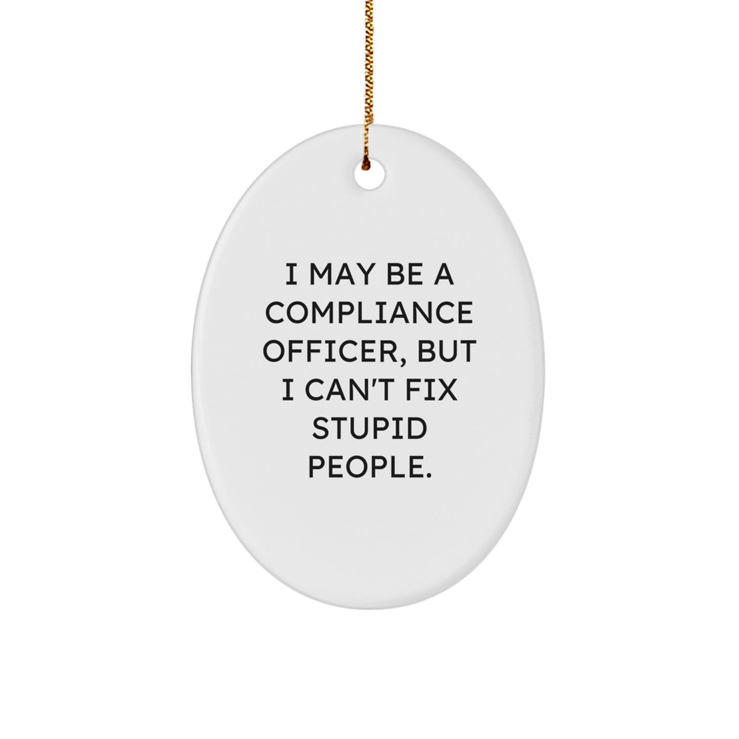 Funny Compliance Officer Oval Ornament Gifts from Men to Compliance Officers for Christmas Unique Decorations - Image 1