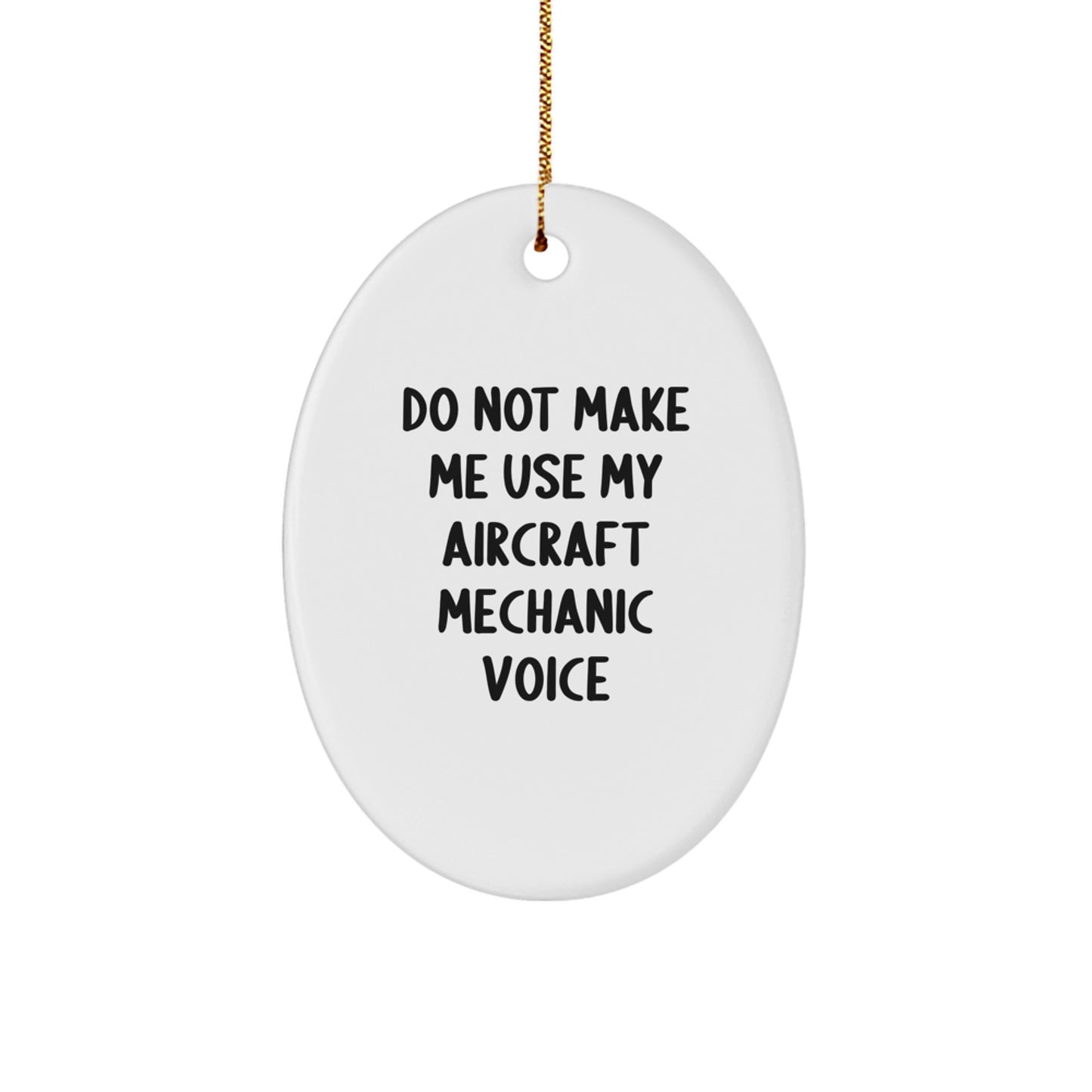 Funny Aircraft Mechanic Gifts from Friends for Men Oval Christmas Ornament - Image 1