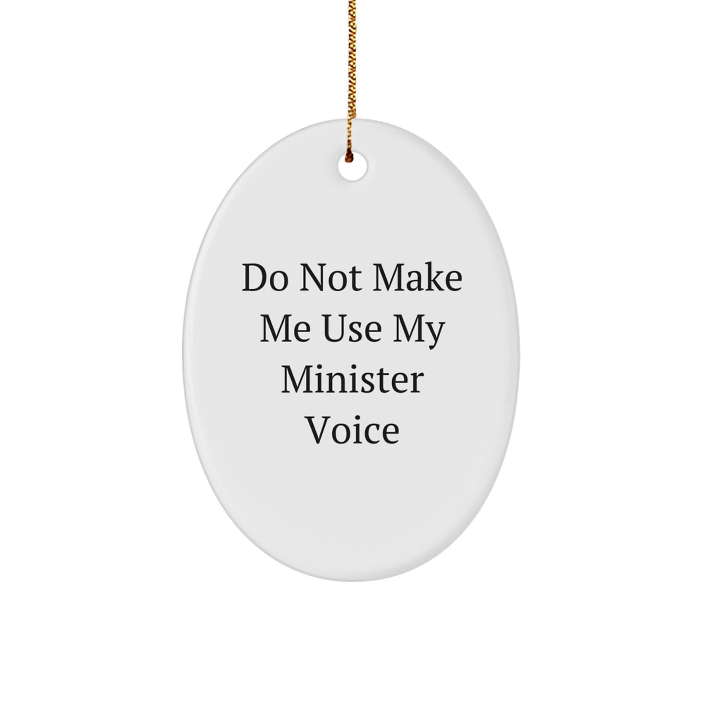 Funny Minister Gifts, Oval Ornament, Christmas Unique Presents for Pastor, Minister Friends from Men, Women, Coworkers, Family - Image 1