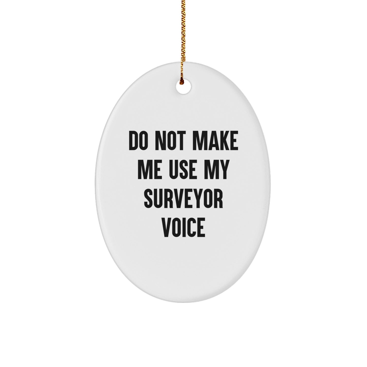 Funny Surveyor Gifts for Friends, Oval Ornament, Christmas Unique Gifts from Family - Image 1