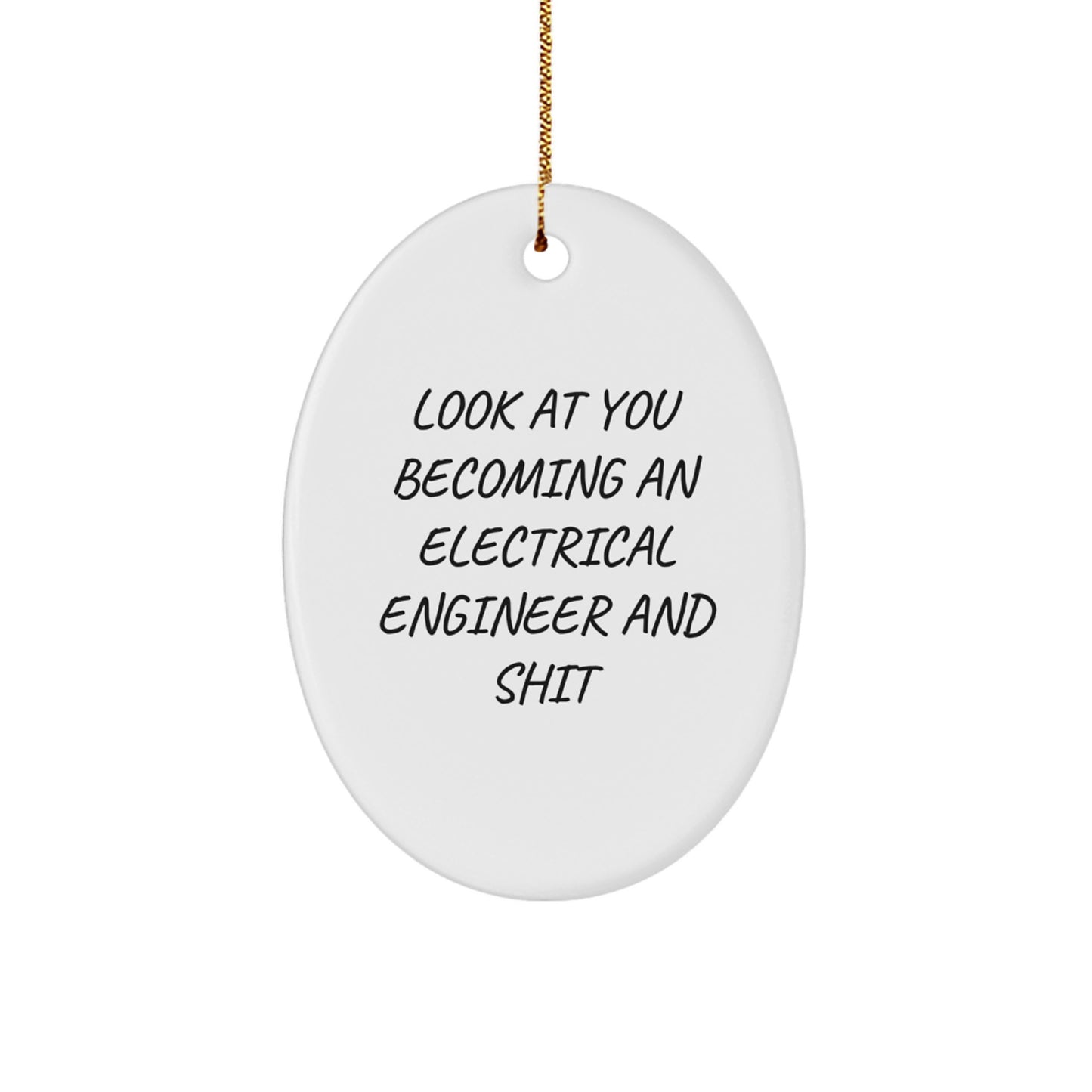 Funny Electrical Engineer Oval Ornament Gifts from Friends to Electrical Engineer Men - Image 1