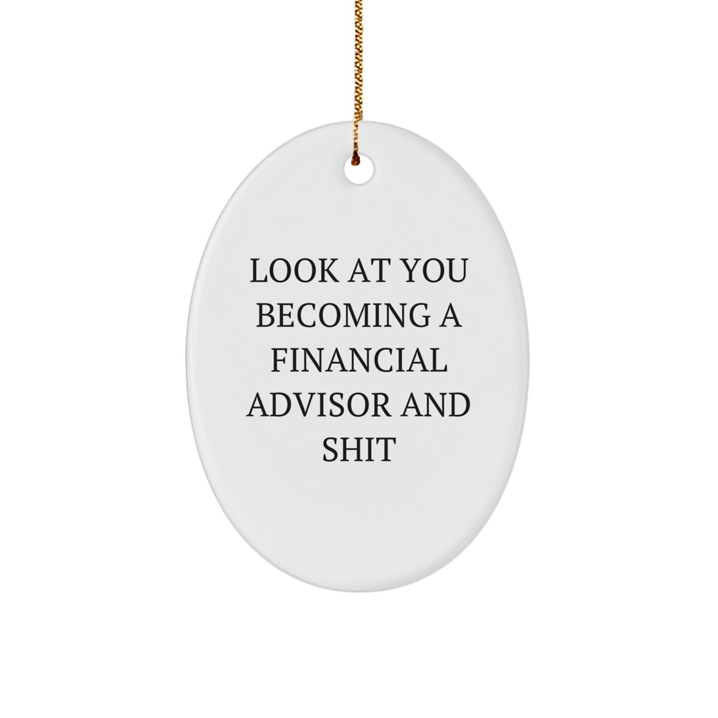 Funny Financial Advisor Oval Ornament Gifts from Friends to Family for Christmas Unique Presents - Image 1