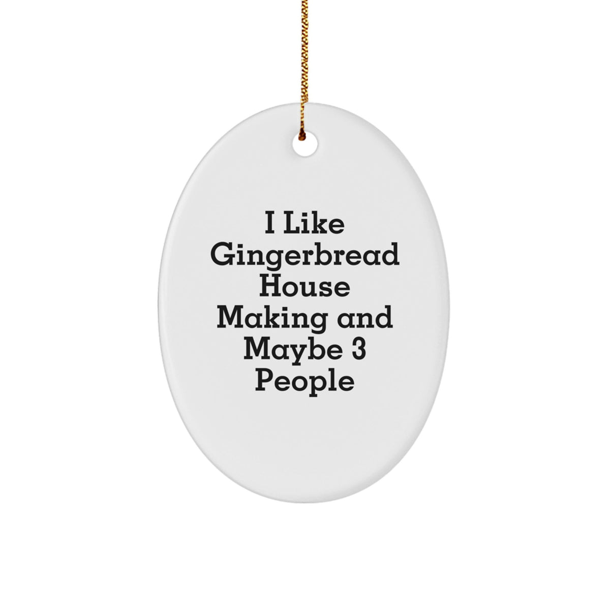 Christmas Surprise Gingerbread House Making Oval Ornament for Teens Gift - Image 1