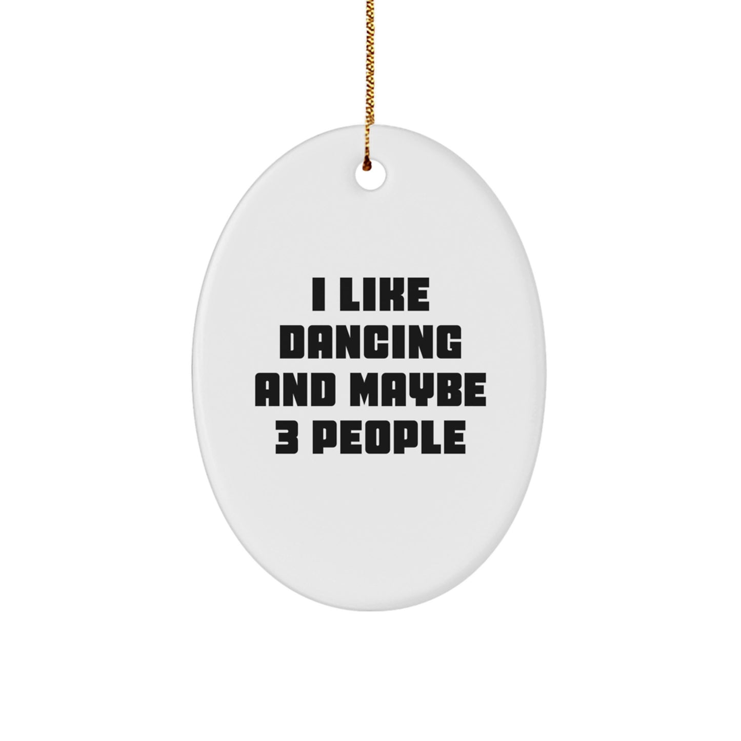 Playful Dancing Oval Ornament Gift for Friends Novelty Christmas - Image 1