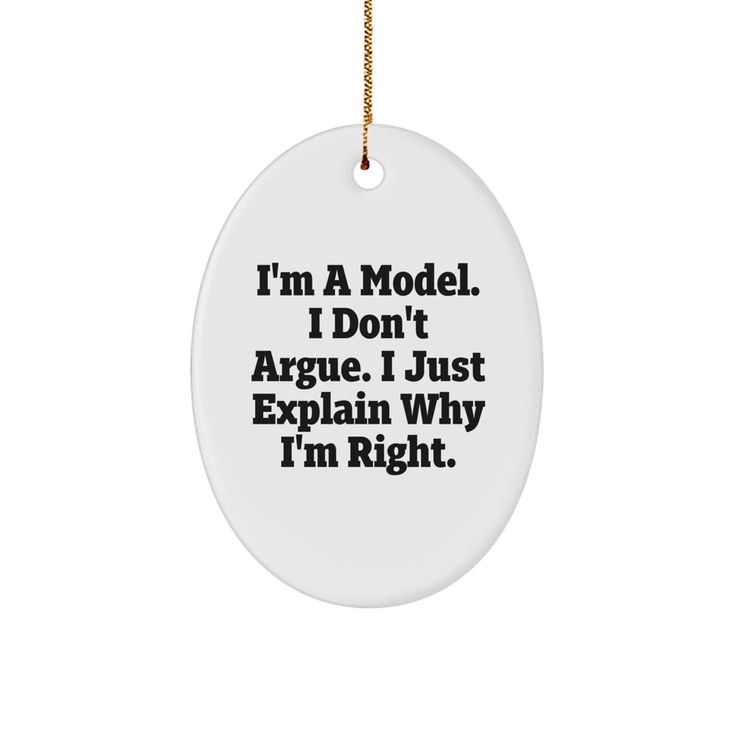 Funny Model Oval Ornament Gifts from Friends for Men, Unique Christmas Unique Gifts for Him - Image 1