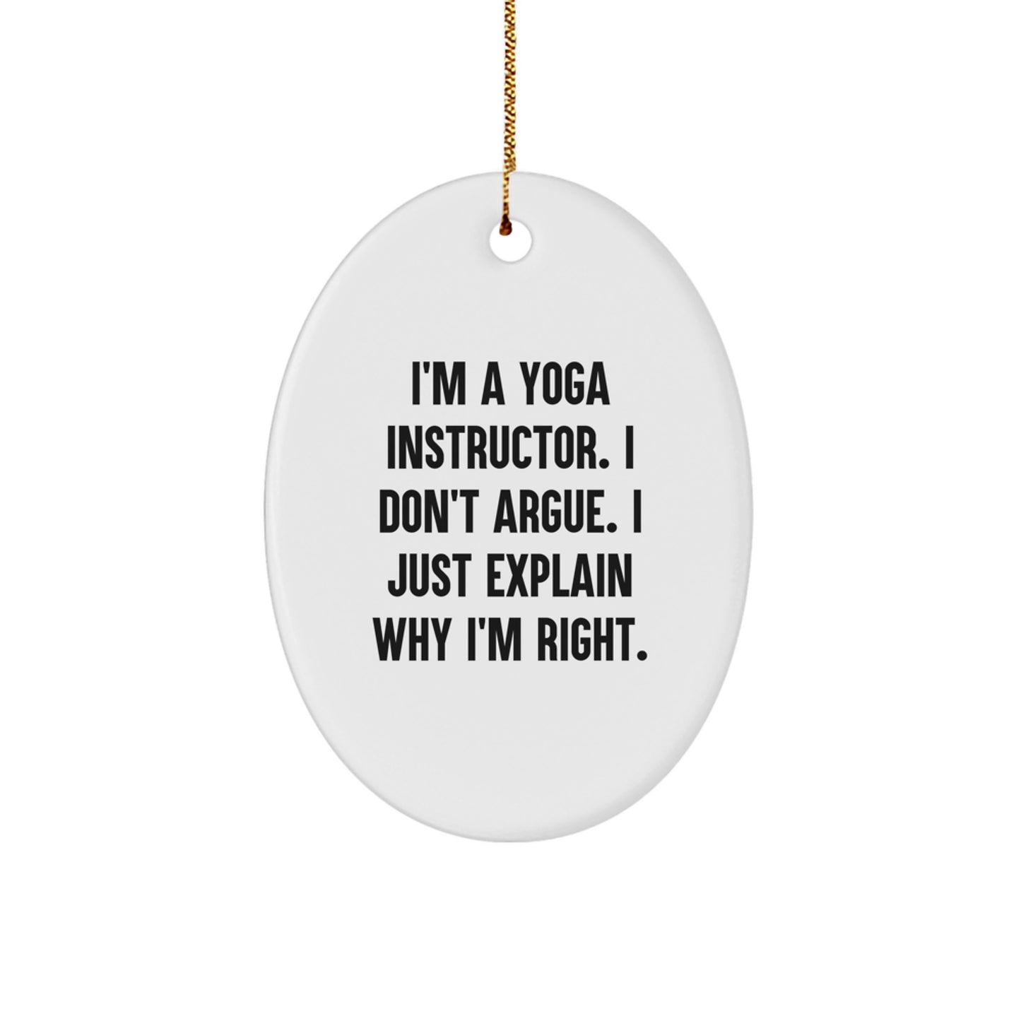 Funny Yoga Instructor Gifts from Friends - Oval Ornament for Yoga Men - Unique Christmas Unique Gifts for Yoga Instructor Women - Oval Shaped Ornament - Image 1