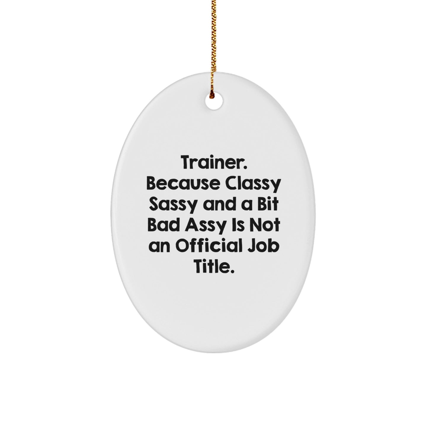 Christmas Unique Gift Surprise Funny Trainer Oval Ornament for Teens - Image 1