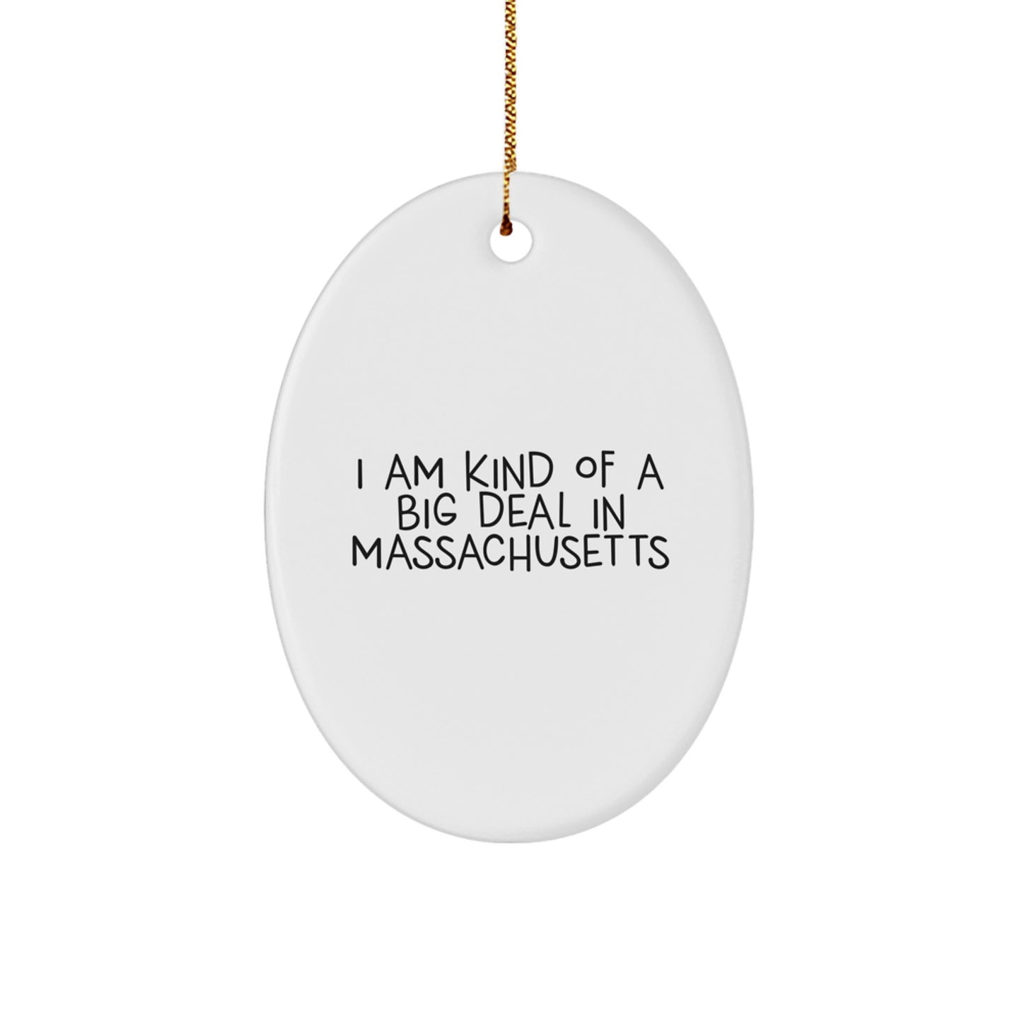 Massachusetts Oval Ornament Funny Gift from Bay State Lovers - Image 1