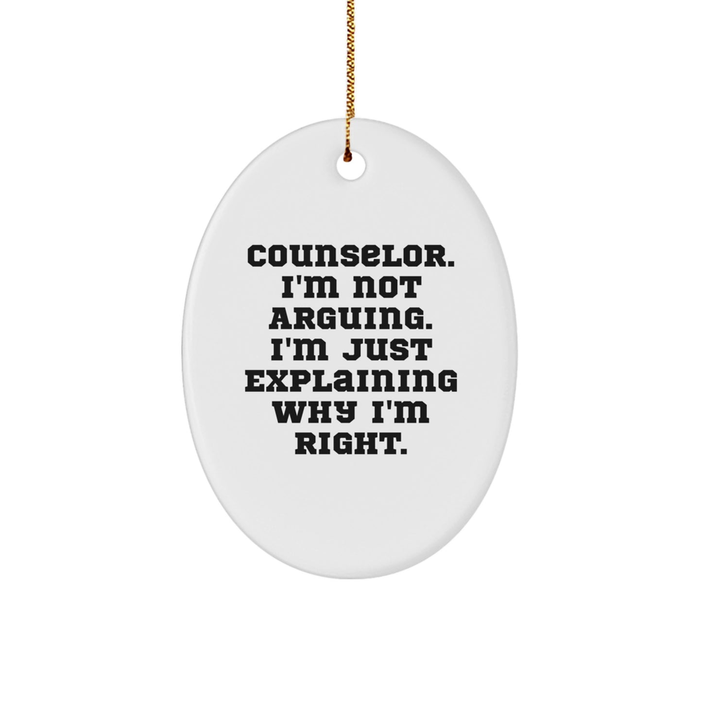 Funny Counselor Oval Ornament Gifts for Counselor Christmas Unique Presents from Friends, Coworkers, and Family - Image 1