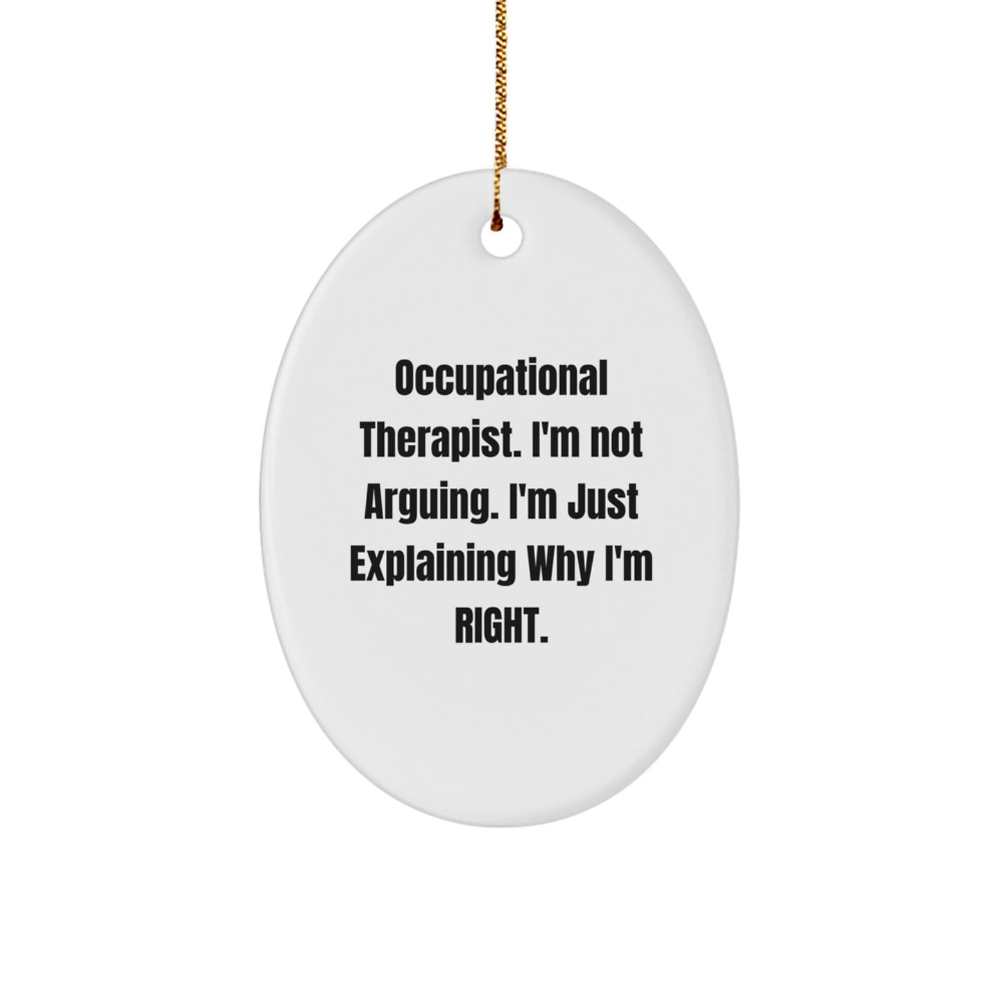 Christmas Gift for Her Occupational Therapist Oval Ornament Present - Image 1