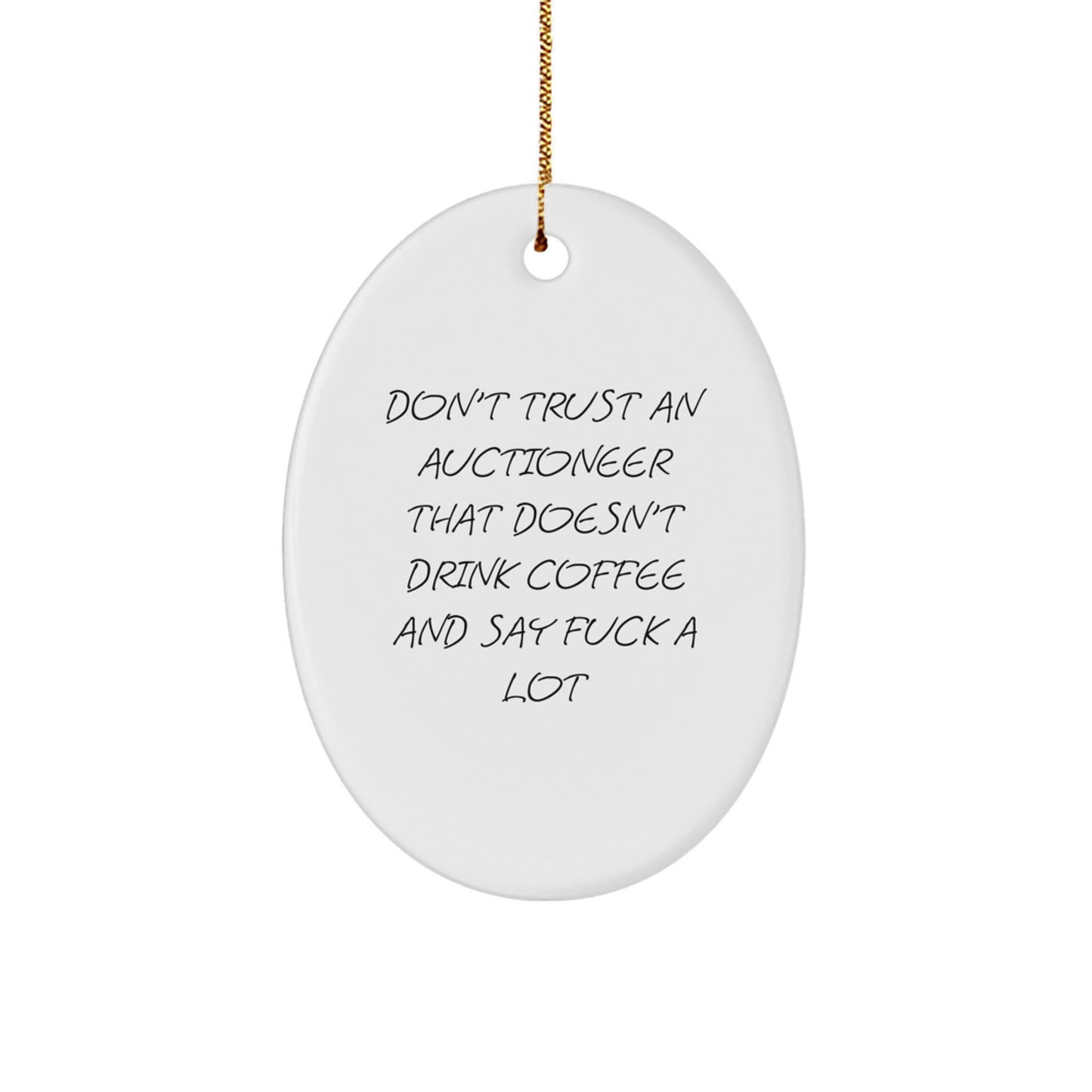 Funny Auctioneer Oval Ornament Gifts from Friends for Auctioneer Men, Christmas Unique Gifts for Men, Oval Shaped Decorative Items - Image 1