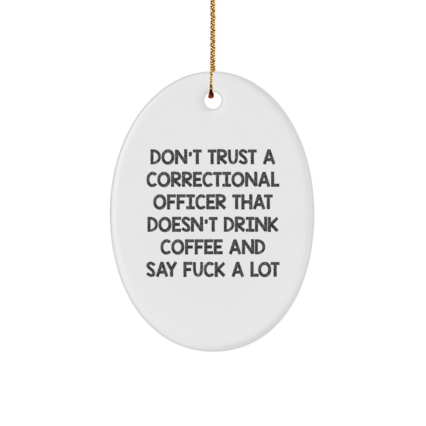 Funny Correctional Officer Quotes Oval Ornament Gifts for Correctional Officer, Unique Christmas Unique Gifts from Friends, Coworkers to Correctional Officer Men - Image 1