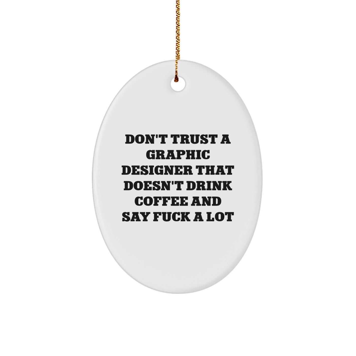 Family Graphic Designer Oval Ornament Funny Christmas Unique Gift - Image 1