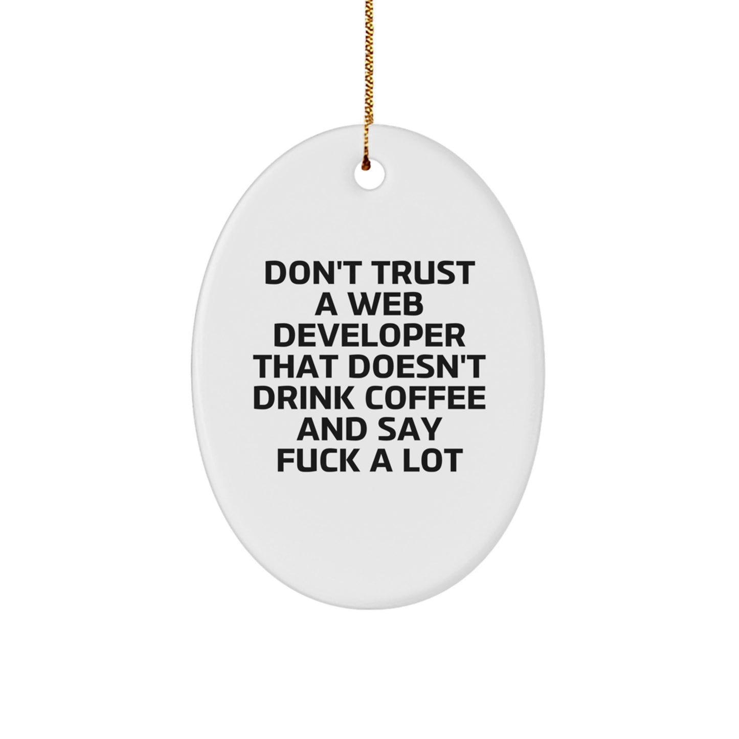 Funny Web Developer Oval Ornament Gifts from Friends for Men, Christmas Unique - Image 1