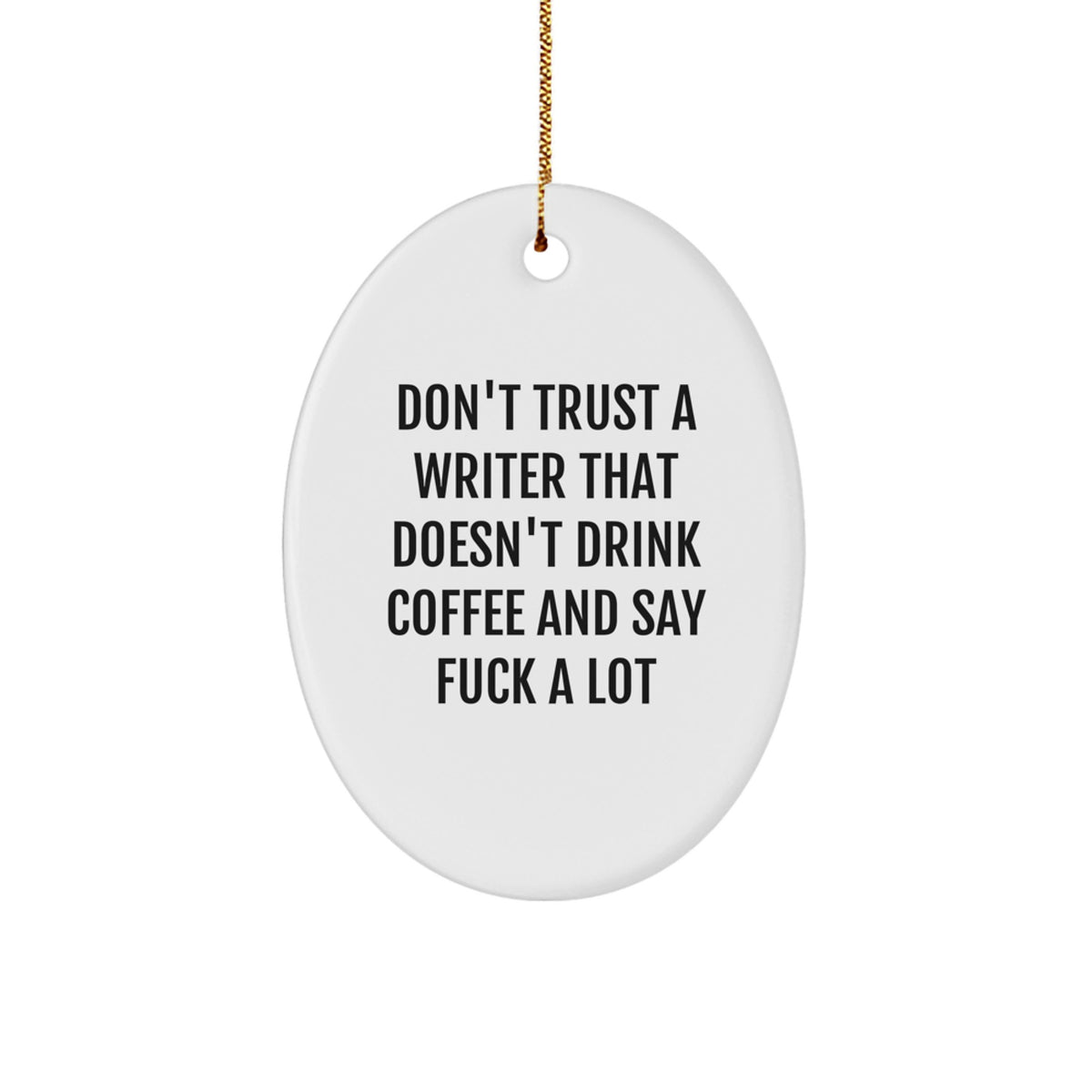 Sassy Coffee-Cursed Writer Christmas Ornament for Friends Gift - Image 1