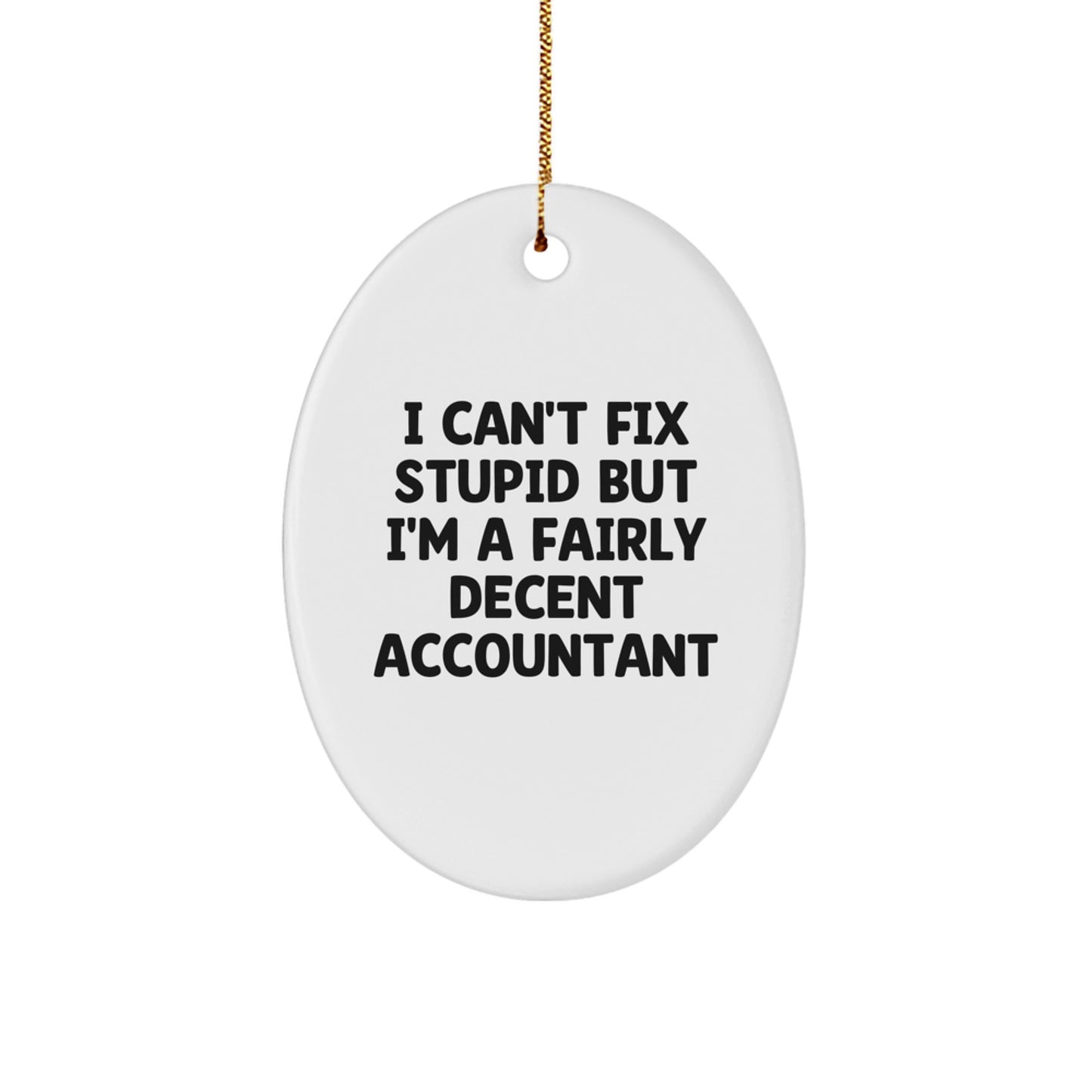 Funny Accountant Gifts from Men, Women, Friends, Coworkers, Family, Unique Christmas Unique Gifts for Accountants, Oval Ornament - Image 1