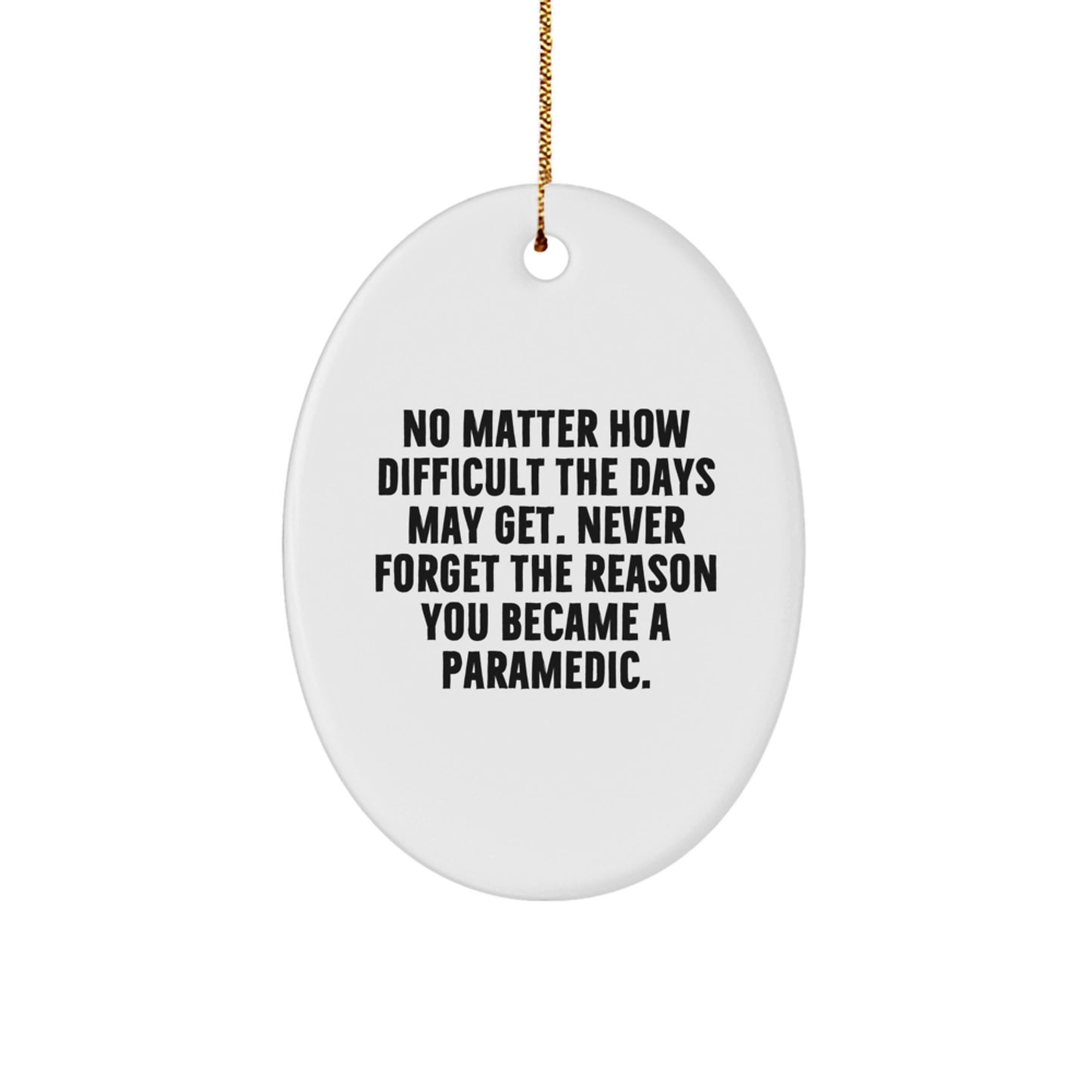 Rescue Worker Oval Ornament Gifts from Men to Rescue Worker Friends - Never Forget the Reason - Oval Shaped MDF Christmas Unique Gifts - Image 1