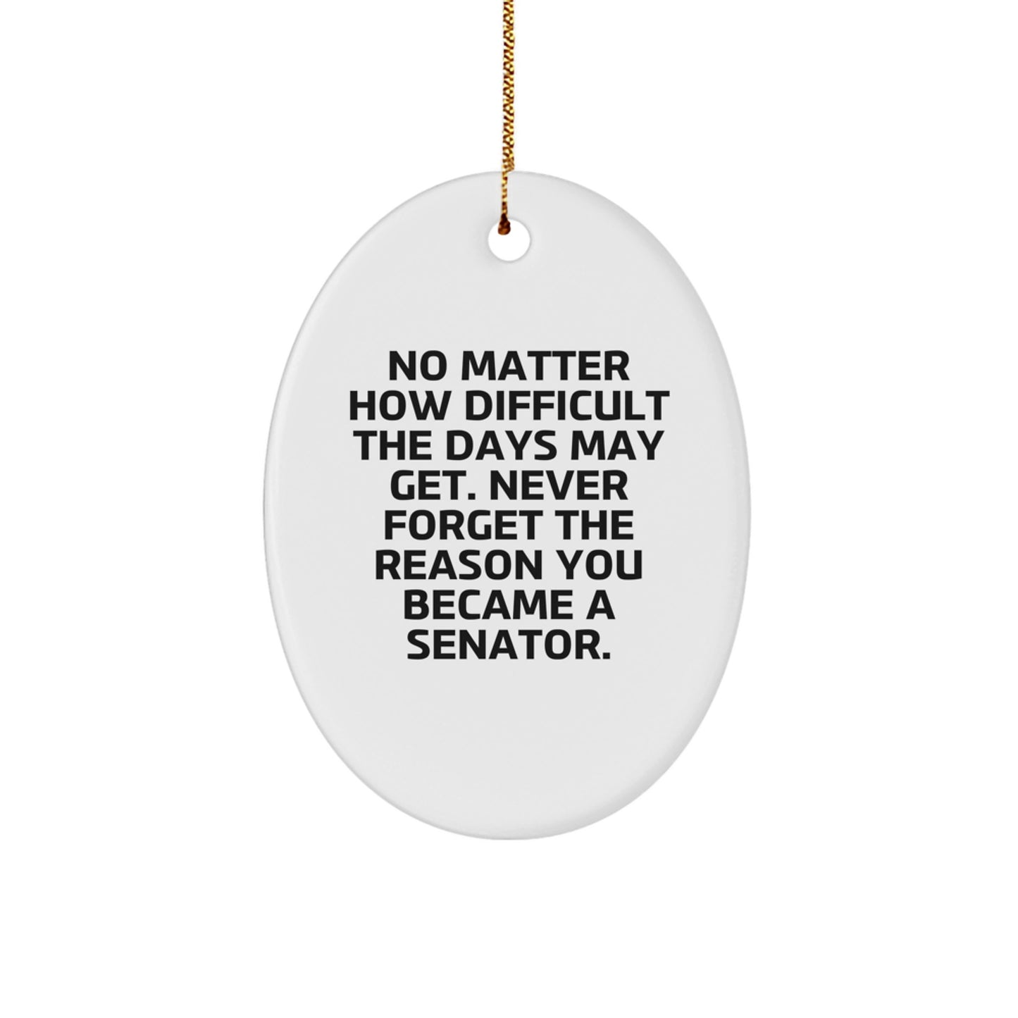 Inspirational Senator Oval Ornament Gifts from Friends for Christmas - Never Forget The Reason You Became A Senator - Senator Gifts for Men Women Family Coworkers - Image 1