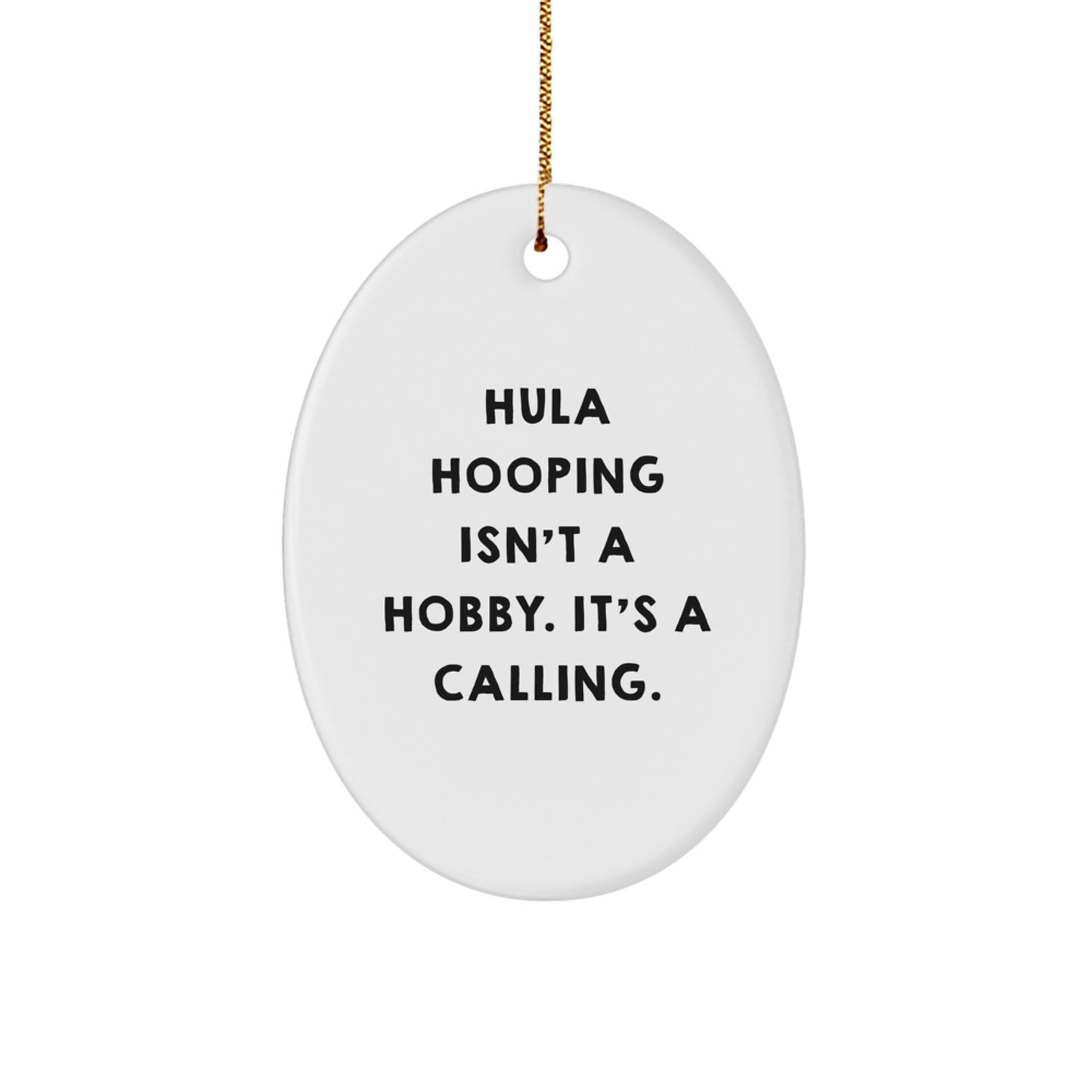 Christmas Unique Gift Hula Hooping Oval Ornament for Her Bright Present - Image 1