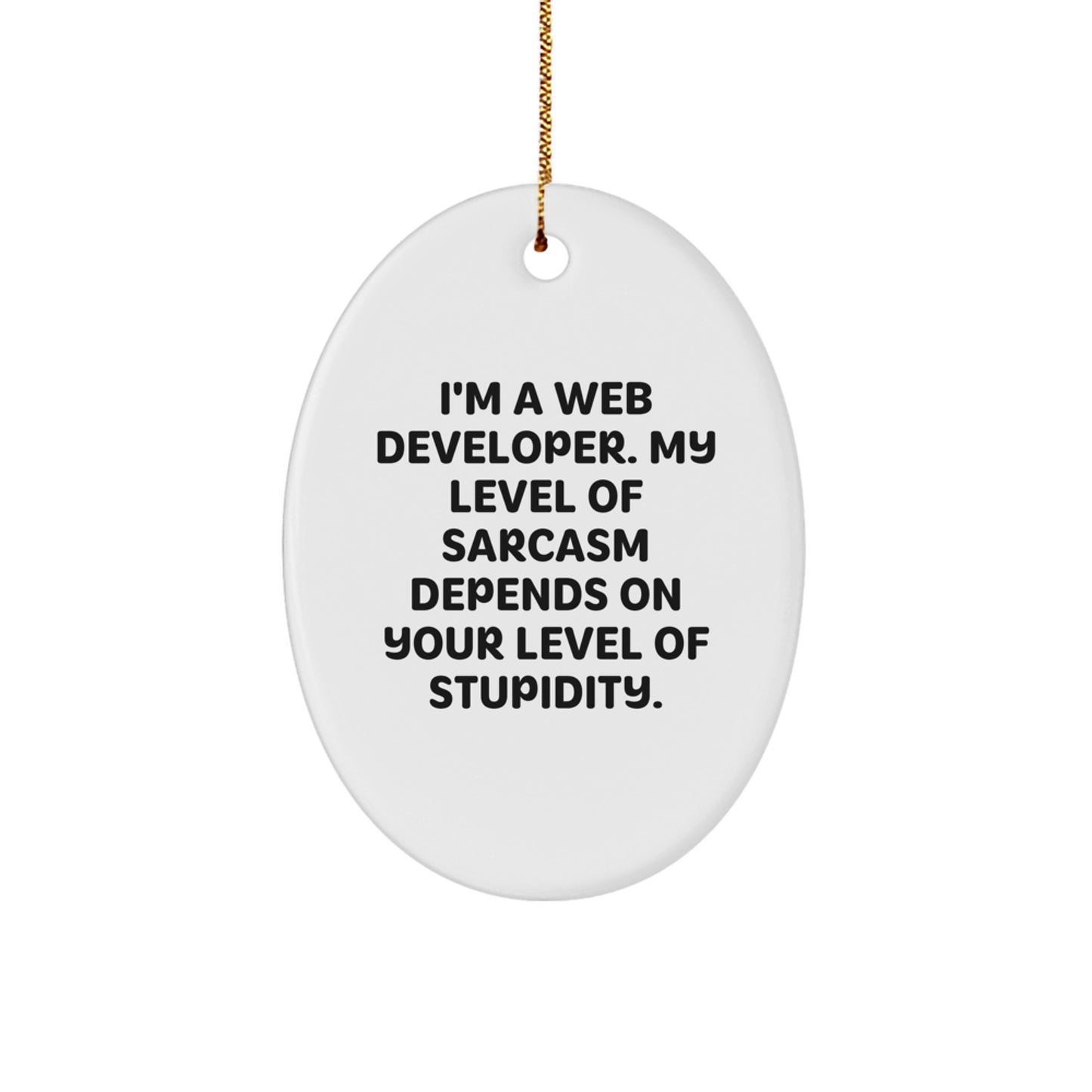 Sarcastic Web Developer Christmas Unique Gifts - Oval Ornament for Men, Women, Friends, Coworkers, or Family - Gifts from Web Developers - Image 1