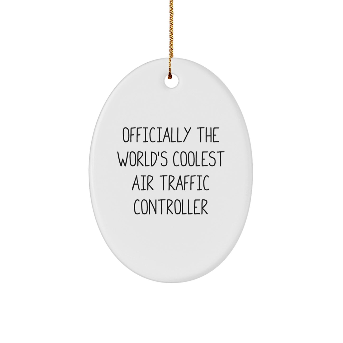 Cool Air Traffic Controller Oval Ornament for Friends Christmas Unique Gift - Image 1