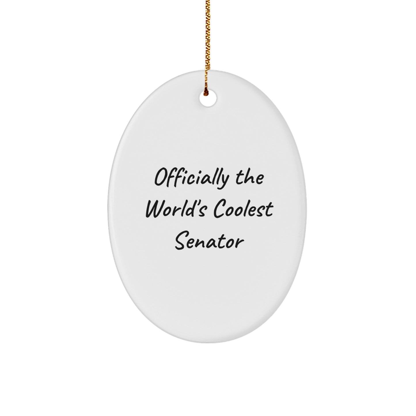 Senator Oval Ornament Funny Quote Gifts from Men to Senator Friends for Christmas Unique Gifts - Image 1