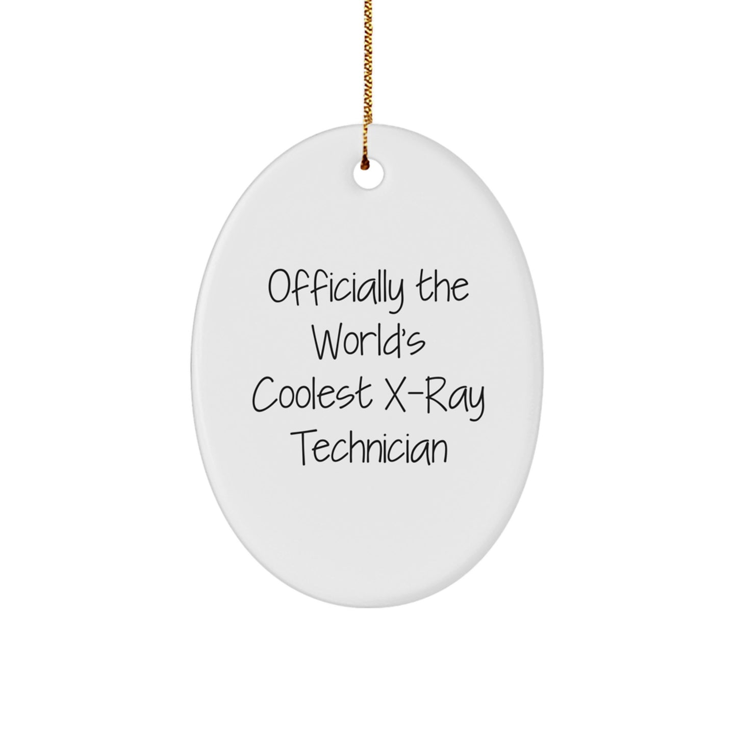 Funny X-Ray Technician Gifts for Christmas Unique Oval Ornament from Men to Friends - Image 1
