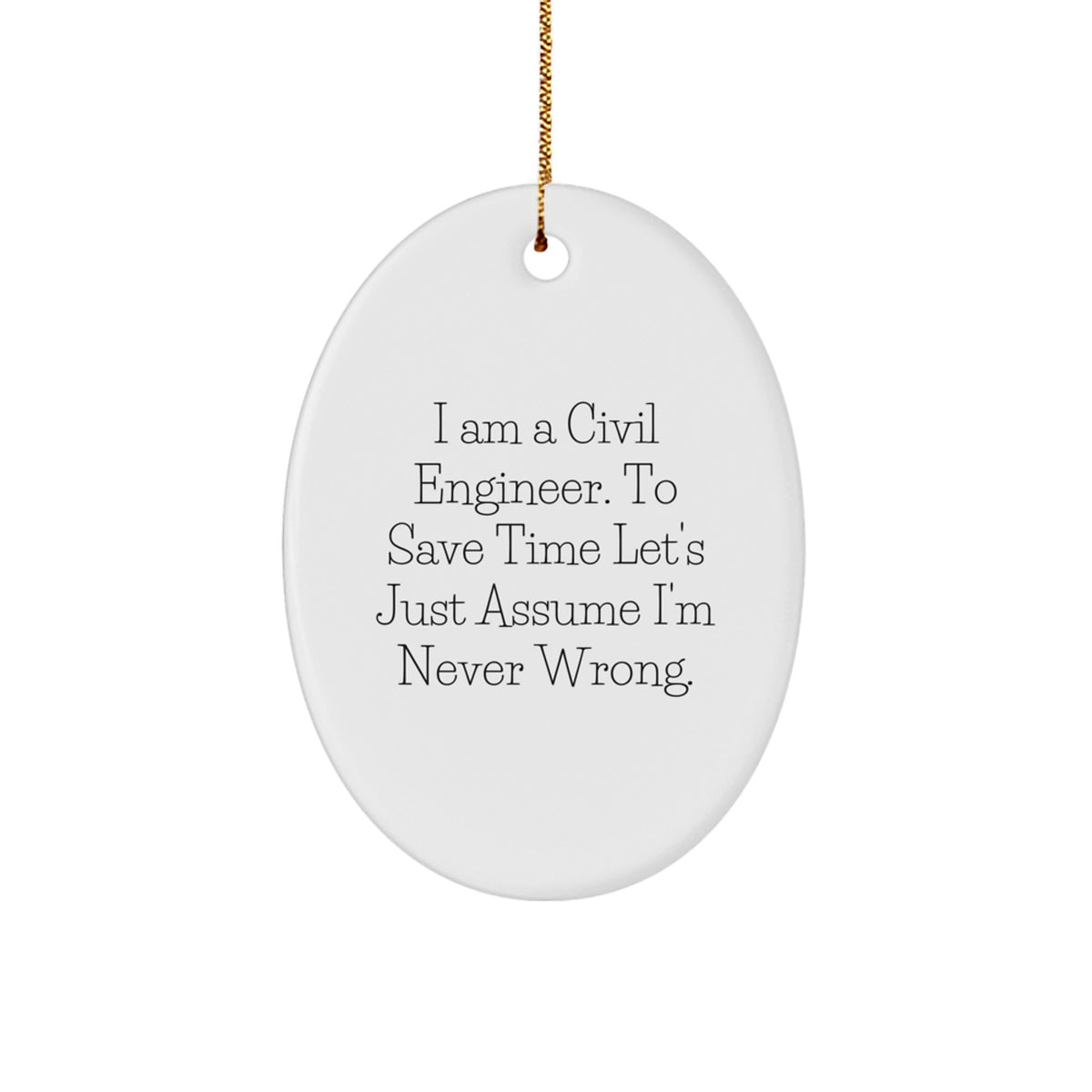 Civil Engineer Keepsake Christmas Ornament for Him Gift Sturdy Bright - Image 1