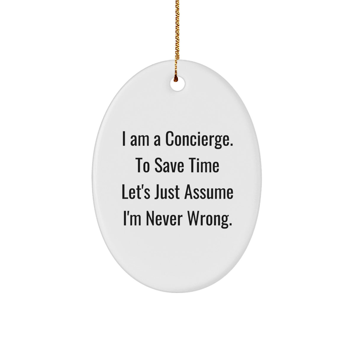 Concierge Keepsake Christmas Ornament for Him Holiday Gift Durable MDF - Image 1