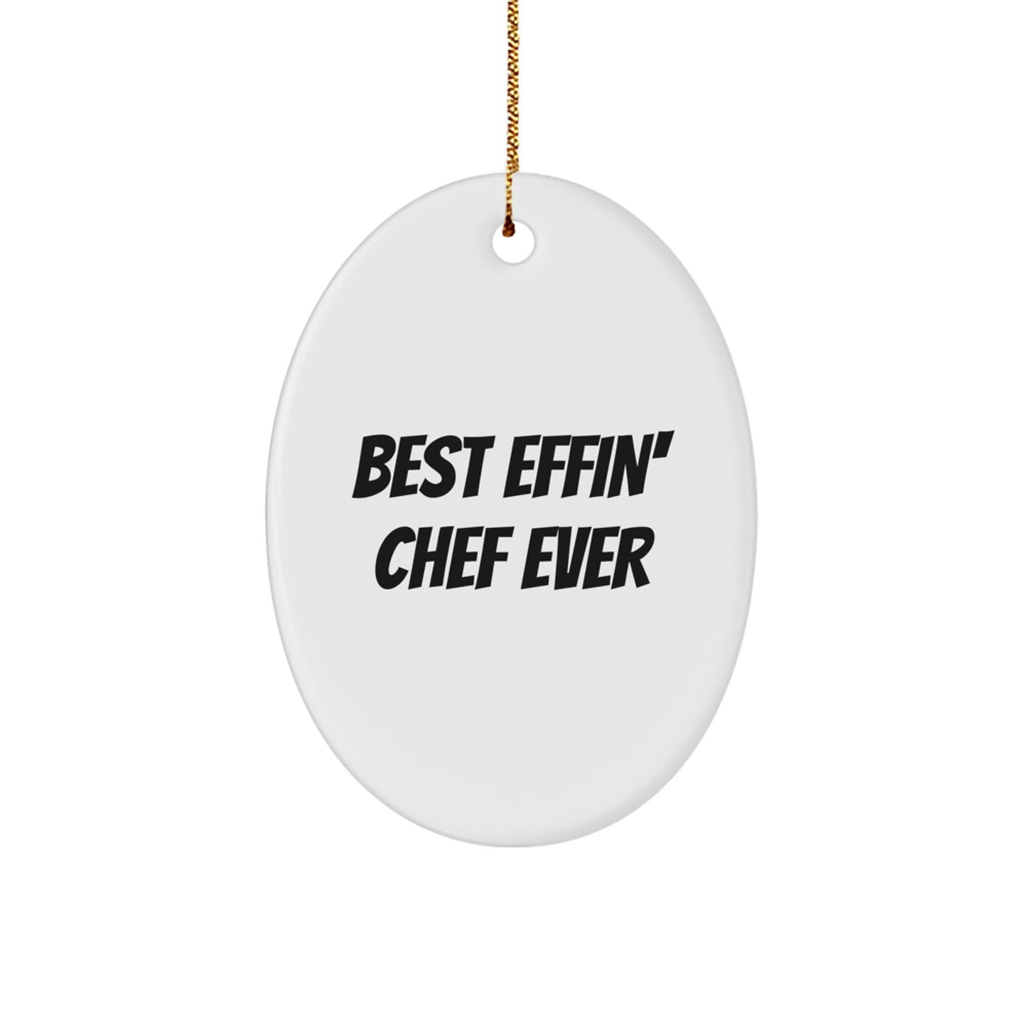 Chef Keepsake Christmas Ornament for Him Gift – Best Effin' Chef - Image 1