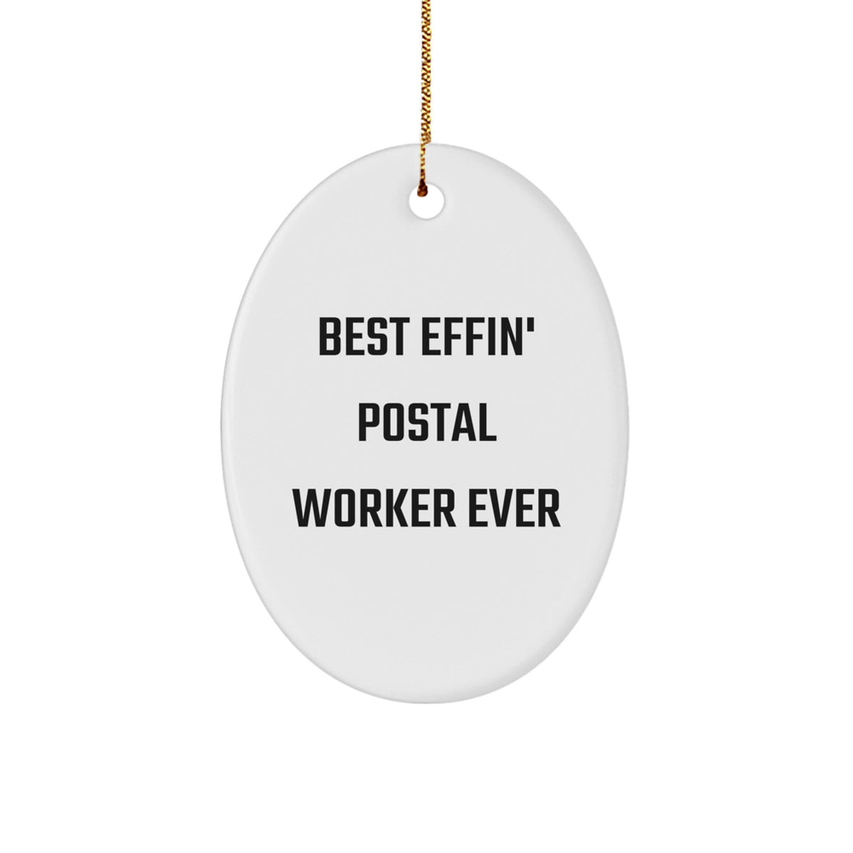 Postal Christmas Ornament for Him Festive Gift 'Best Postal Worker Ever' - Image 1