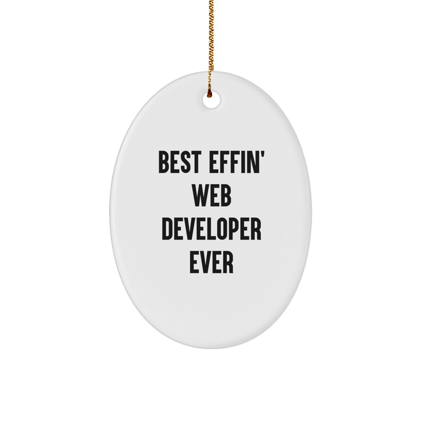 Funny Web Developer Gifts Best Effin' Ever Oval Ornament for Men Christmas Decorations from Friends - Image 1