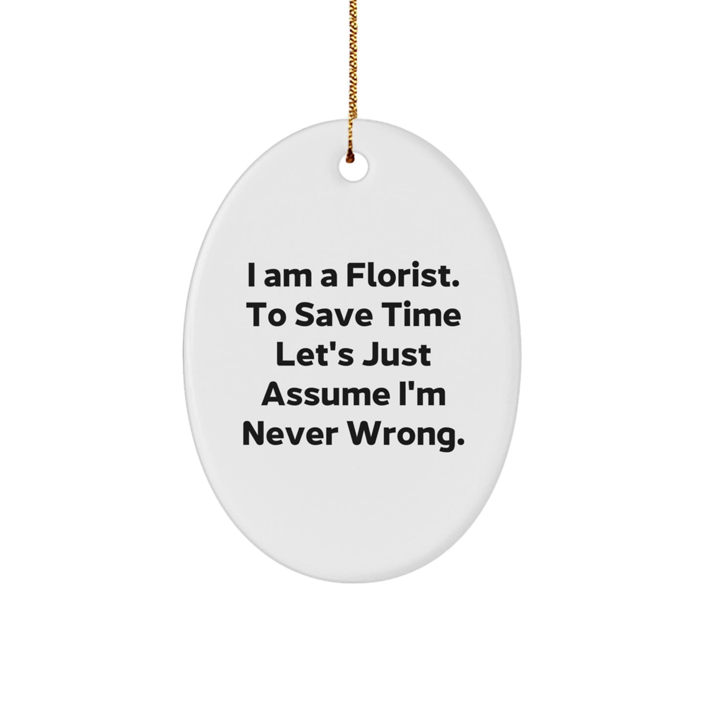 Christmas Gift for Her Florist Keepsake Oval Ornament Present - Image 1