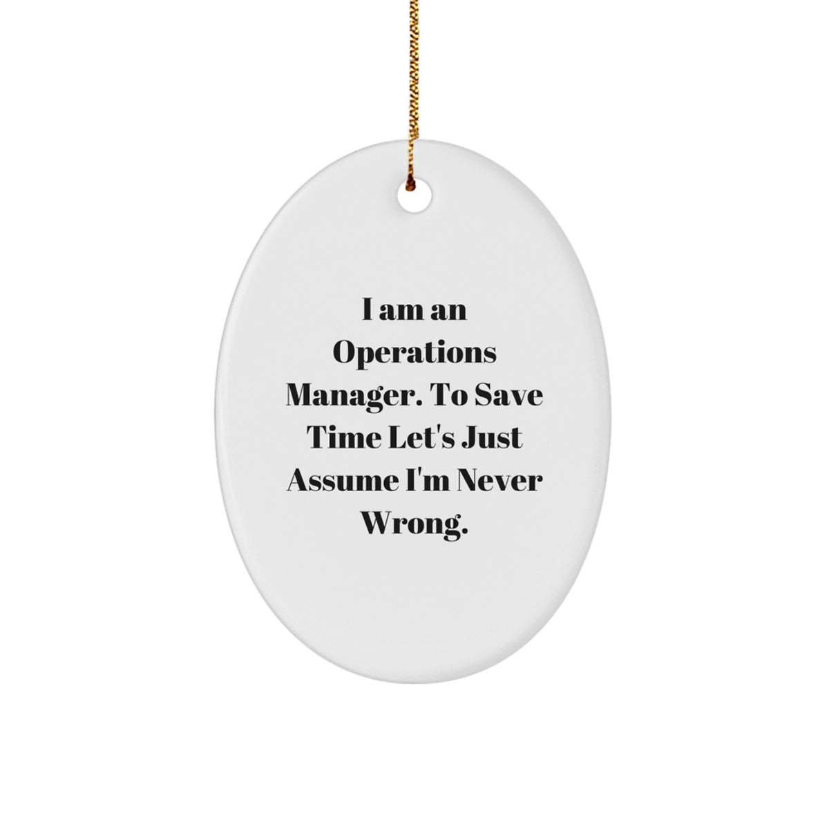 Christmas Gift for Her Operations Manager Oval Ornament Present - Image 1