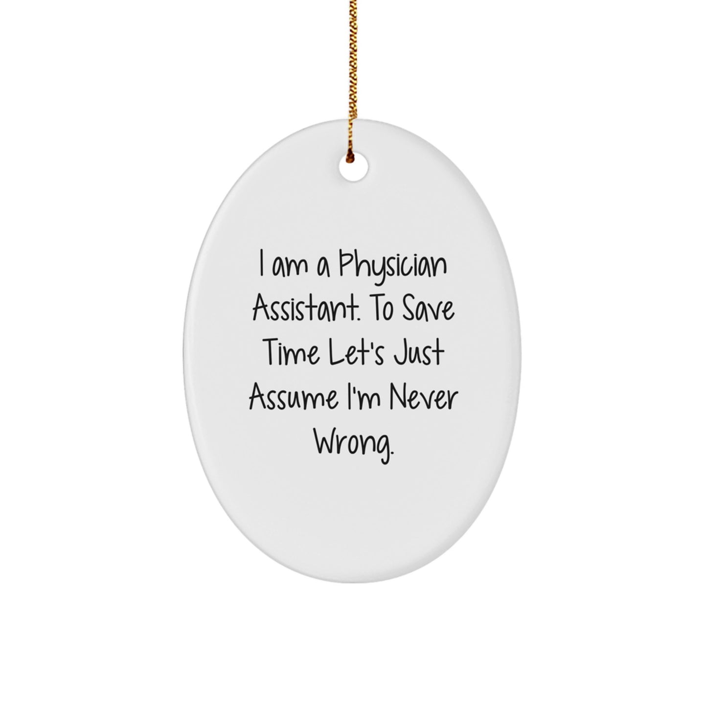 Physician Assistant Keepsake Christmas Ornament for Him Holiday Gift - Image 1