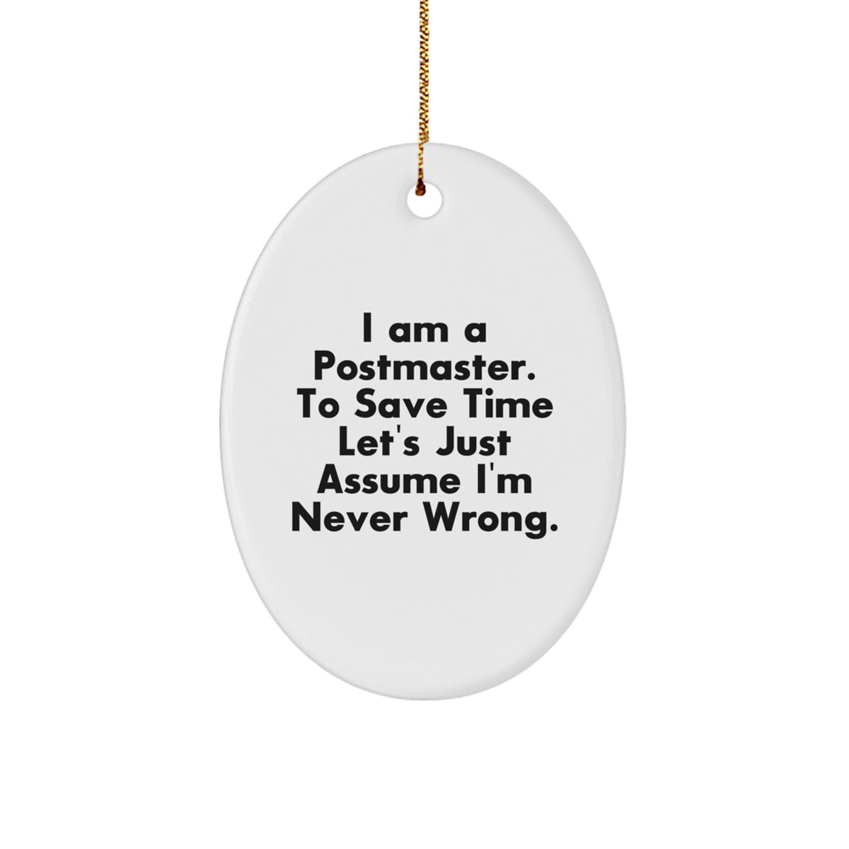 Postmaster Oval Christmas Ornament for Family Unique Gift – To Save Time - Image 1