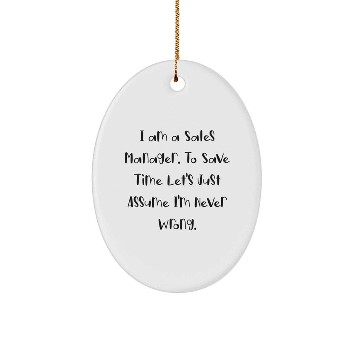 Christmas Gift for Her Sales Manager Oval Ornament Bright Present - Image 1