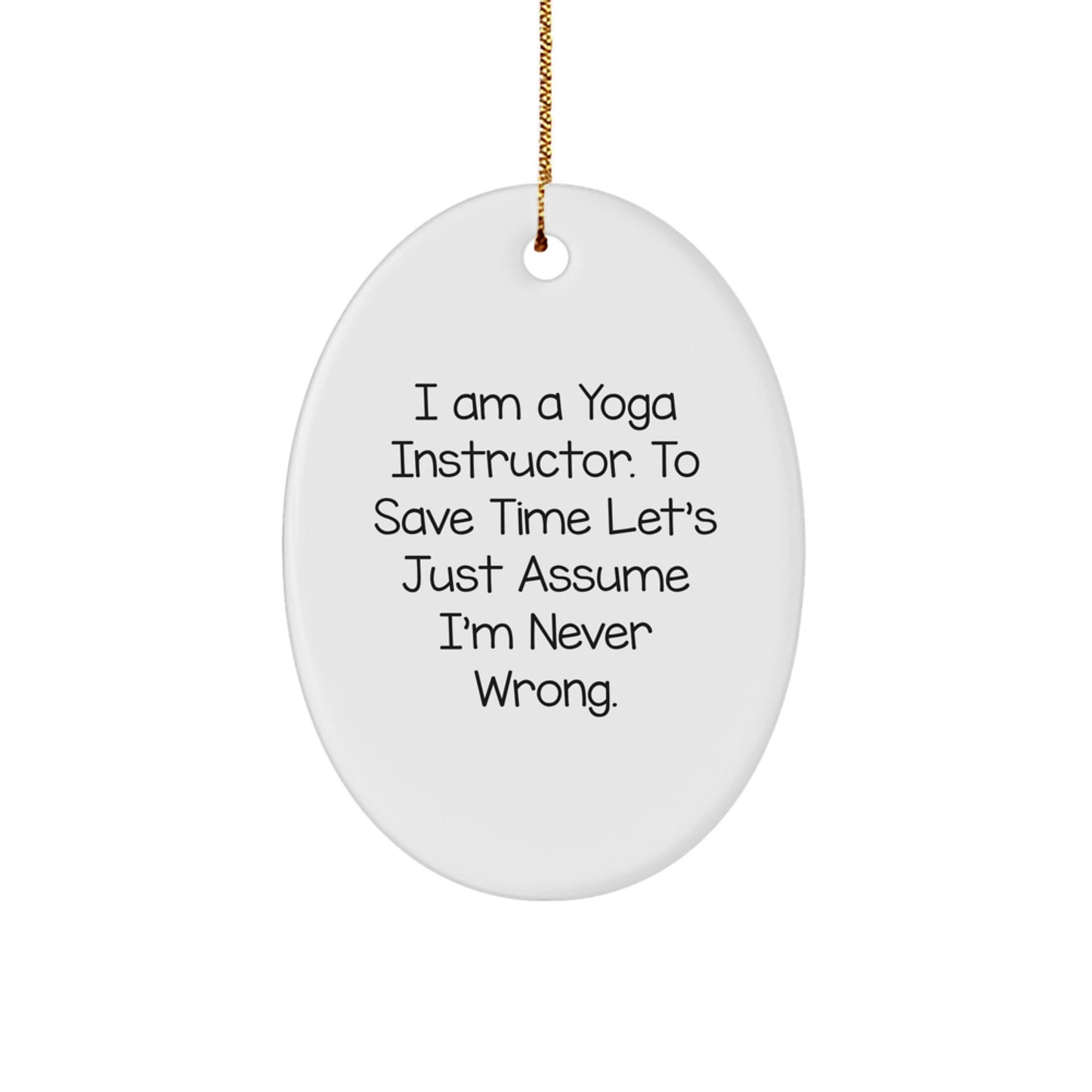 Oval Ornament for Coworkers – Yoga Instructor Idea Christmas Unique Gift - Image 1