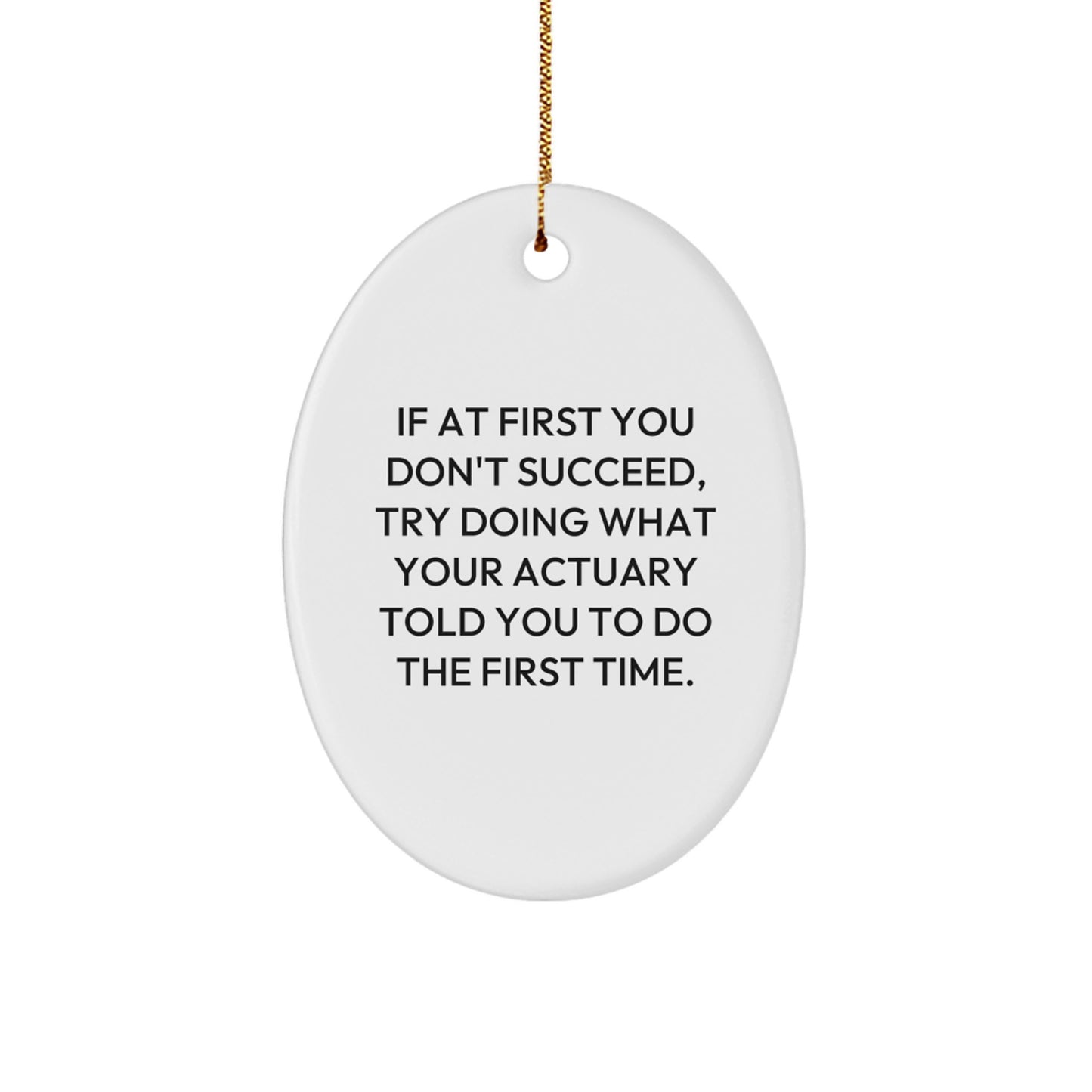 Actuary Gifts from Friends and Family, Oval Ornament with Funny Quote, Christmas Unique Gifts - Image 1