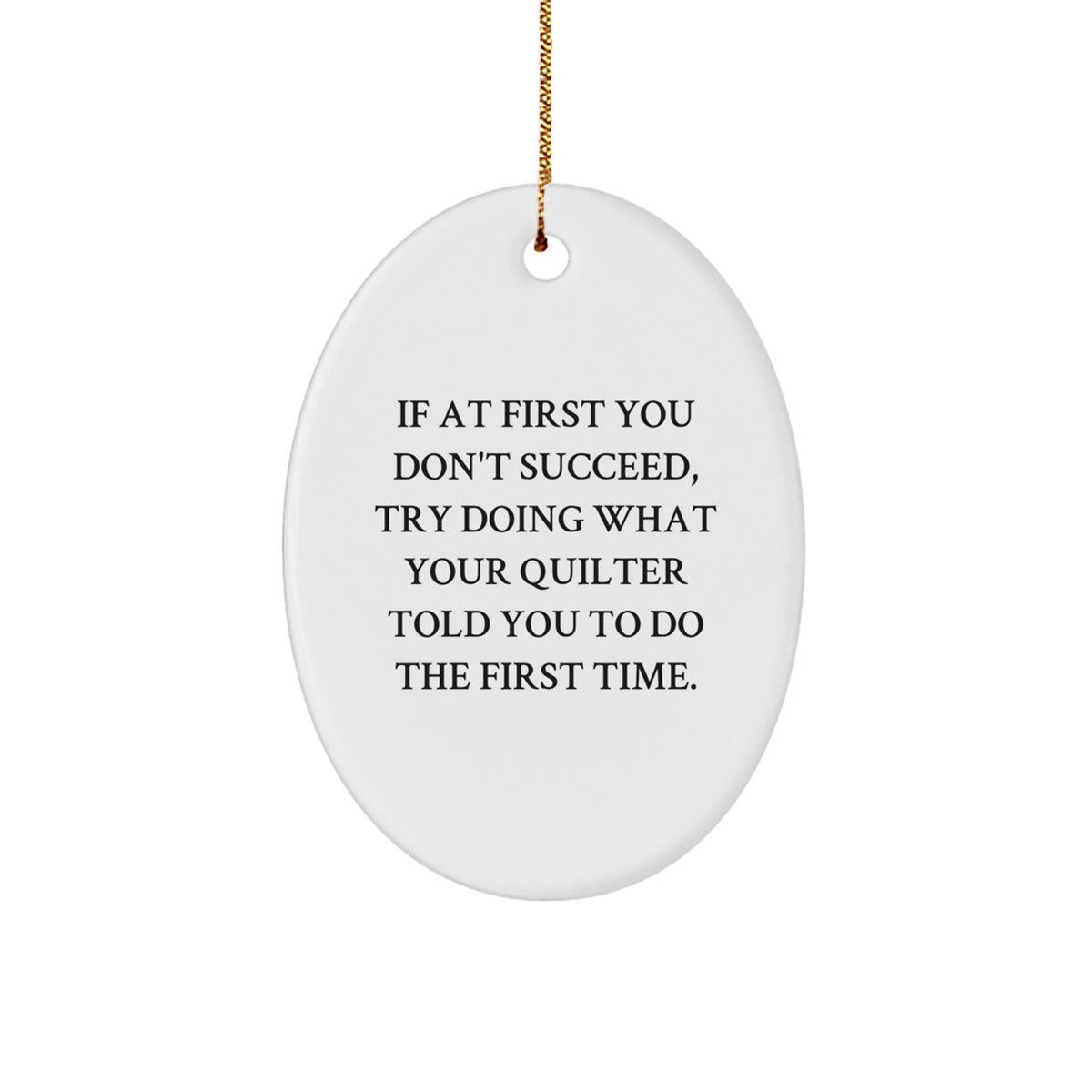 Christmas Gift Quilter Oval Ornament for Her Present Keepsake - Image 1