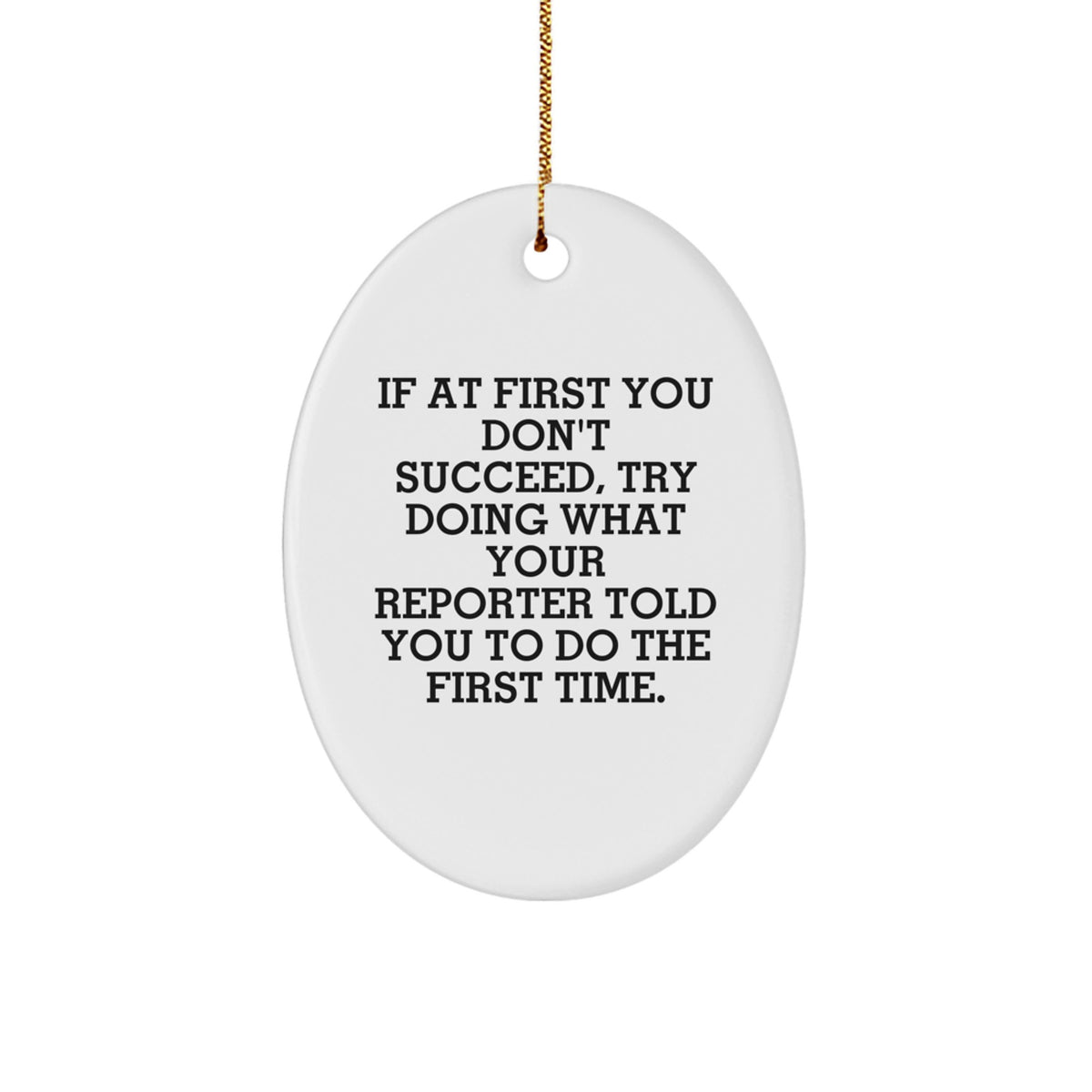 Reporter Keepsake Christmas Ornament for Him Gift - Image 1