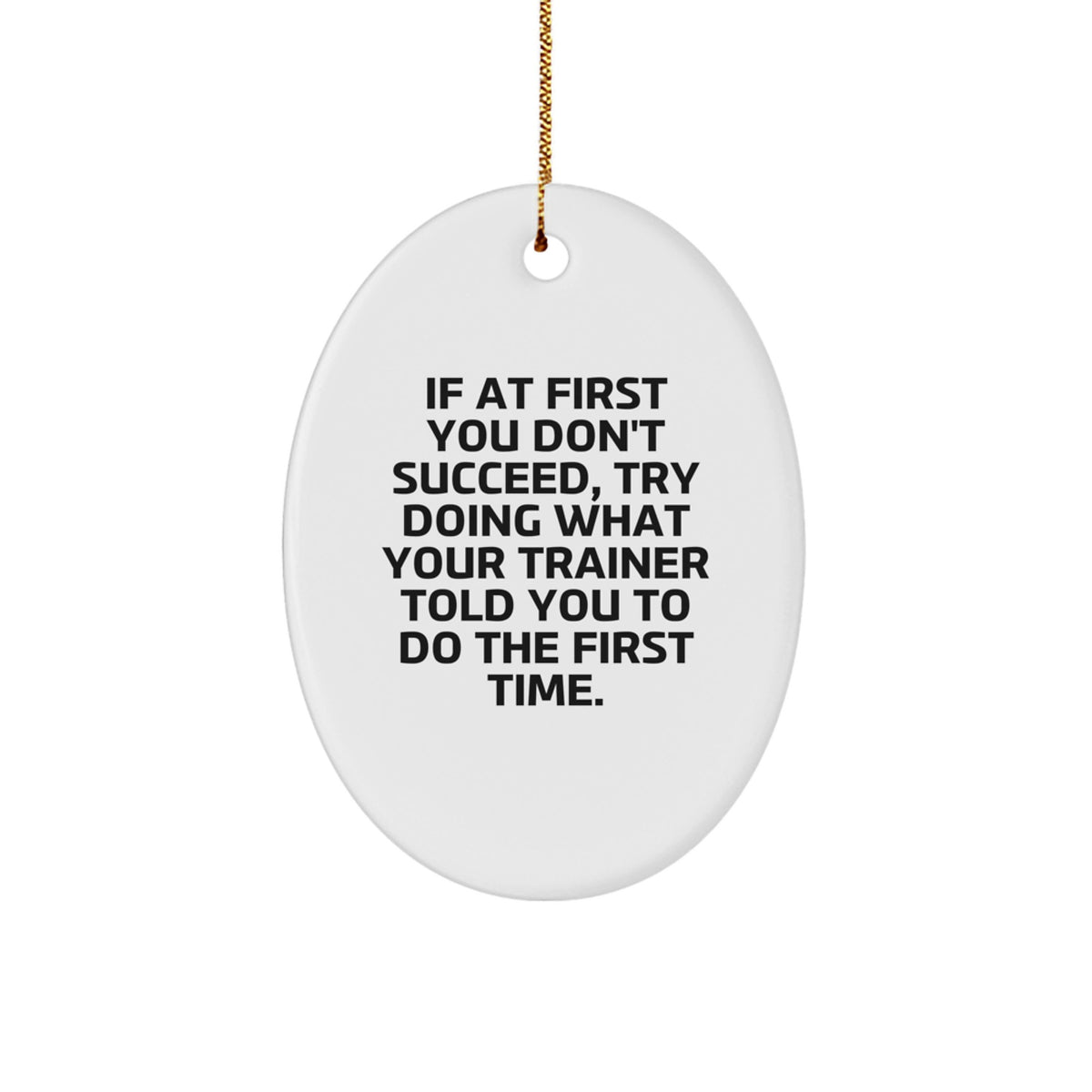 Witty Christmas Ornament Gift for Friends Trainer's Advice Quote - Image 1