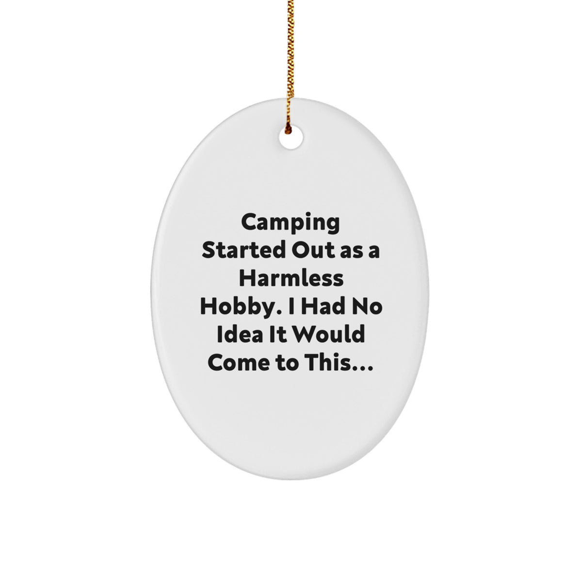 Christmas Gift for Her Camping Oval Ornament Present - Image 1