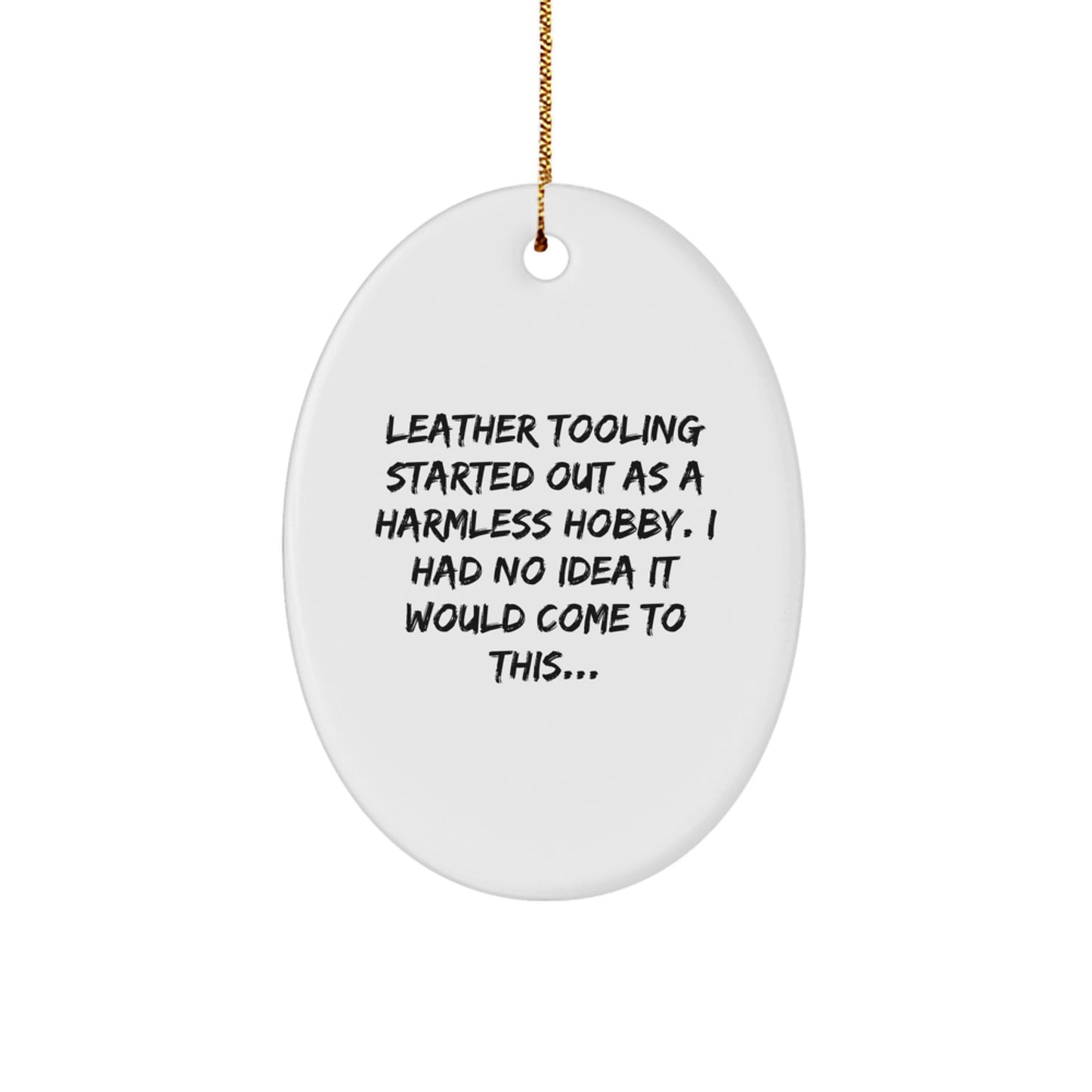 Leather Tooling Keepsake Holiday Christmas Ornament for Him Gift - Image 1